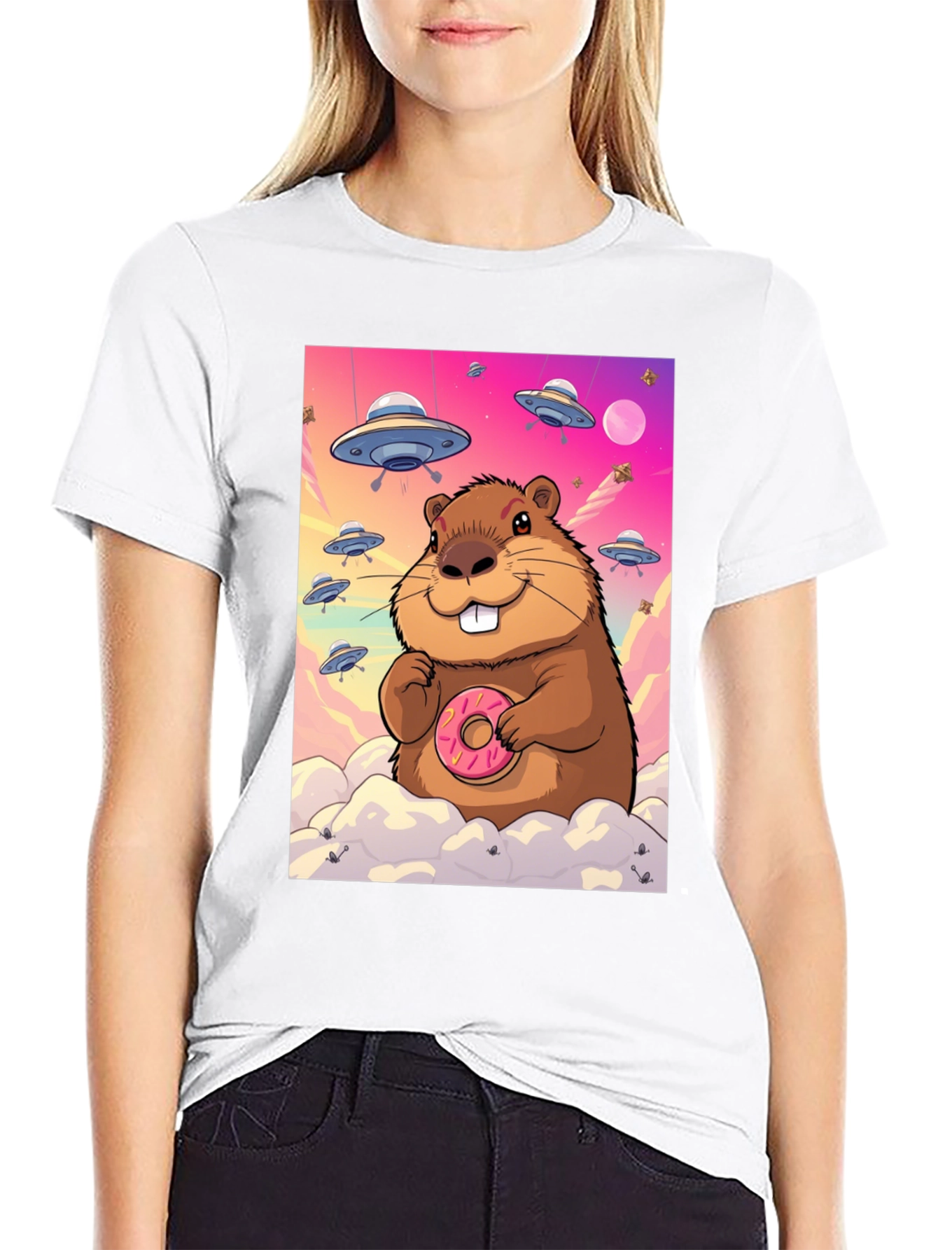 Space Beaver Donut T-Shirt