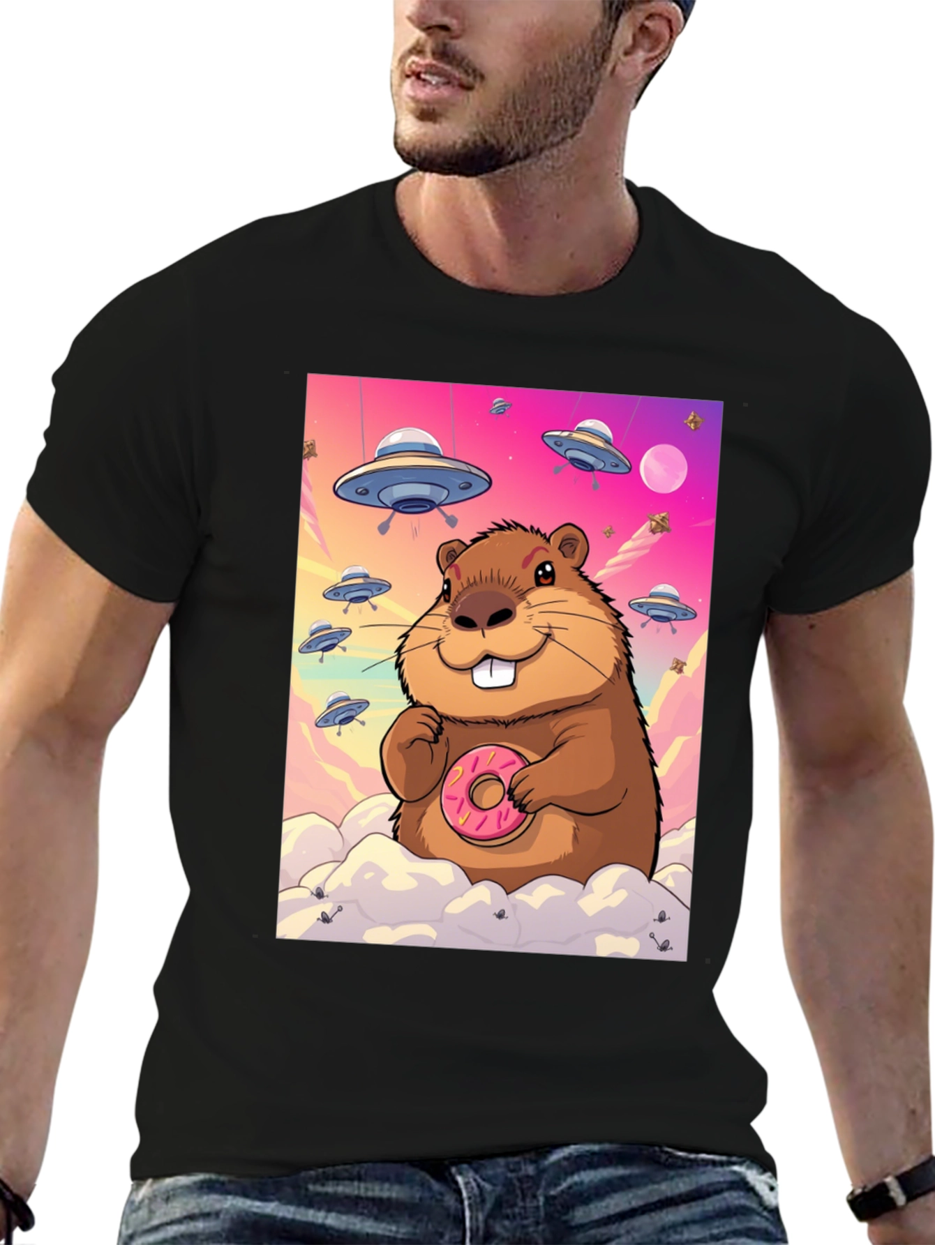 Space Beaver Donut T-Shirt