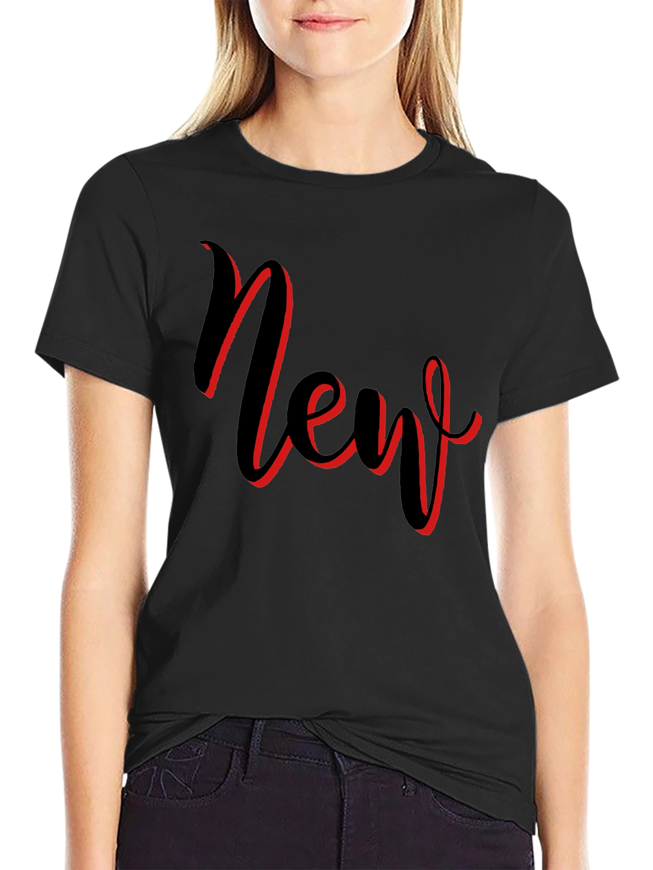 Stylish Black T-Shirt with New Graphic Design