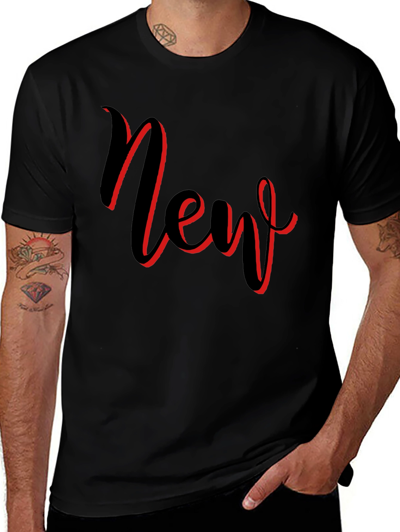 Stylish Black T-Shirt with New Graphic Design