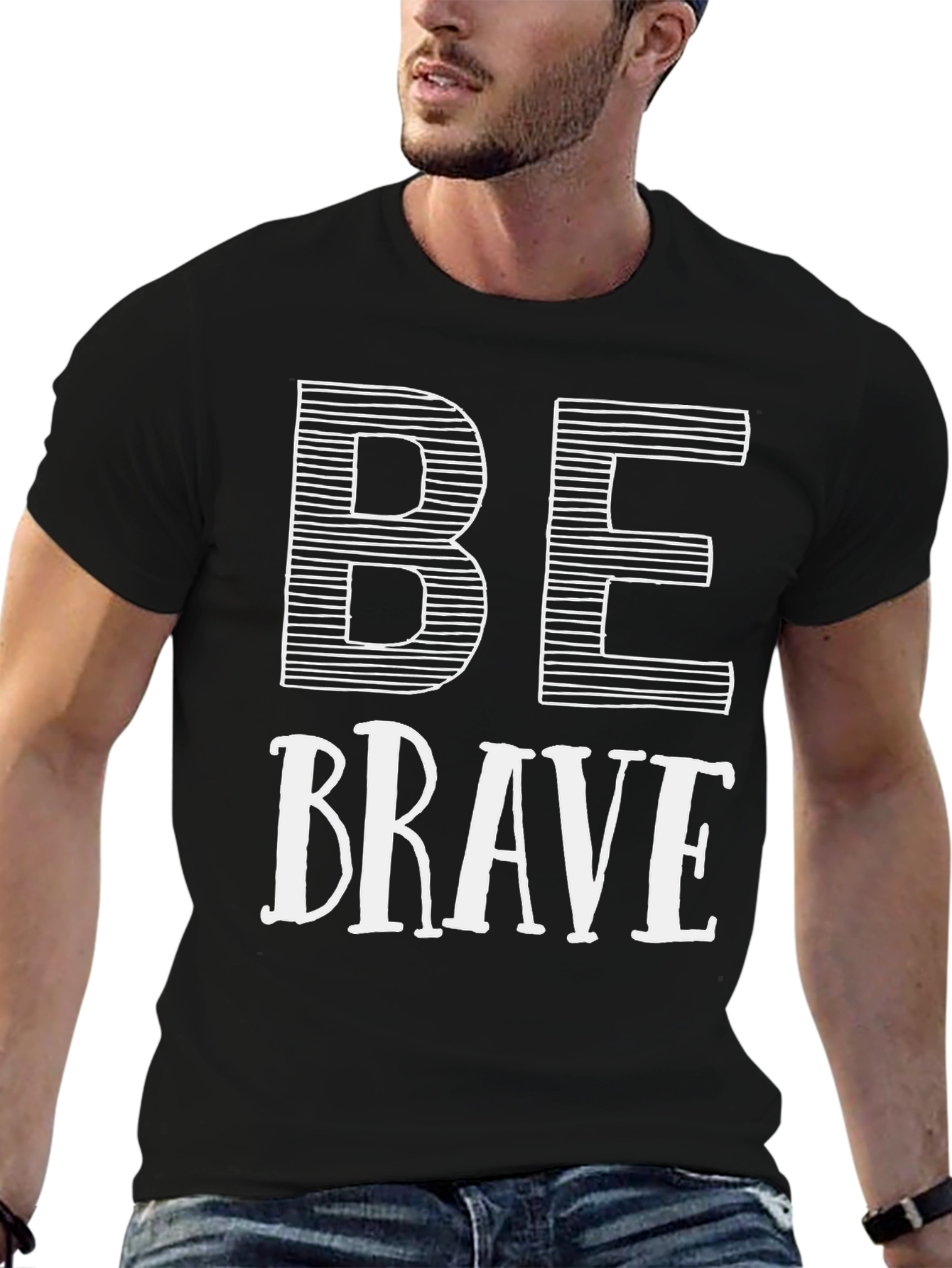 Be Brave Graphic Tee - Mens Black T-Shirt