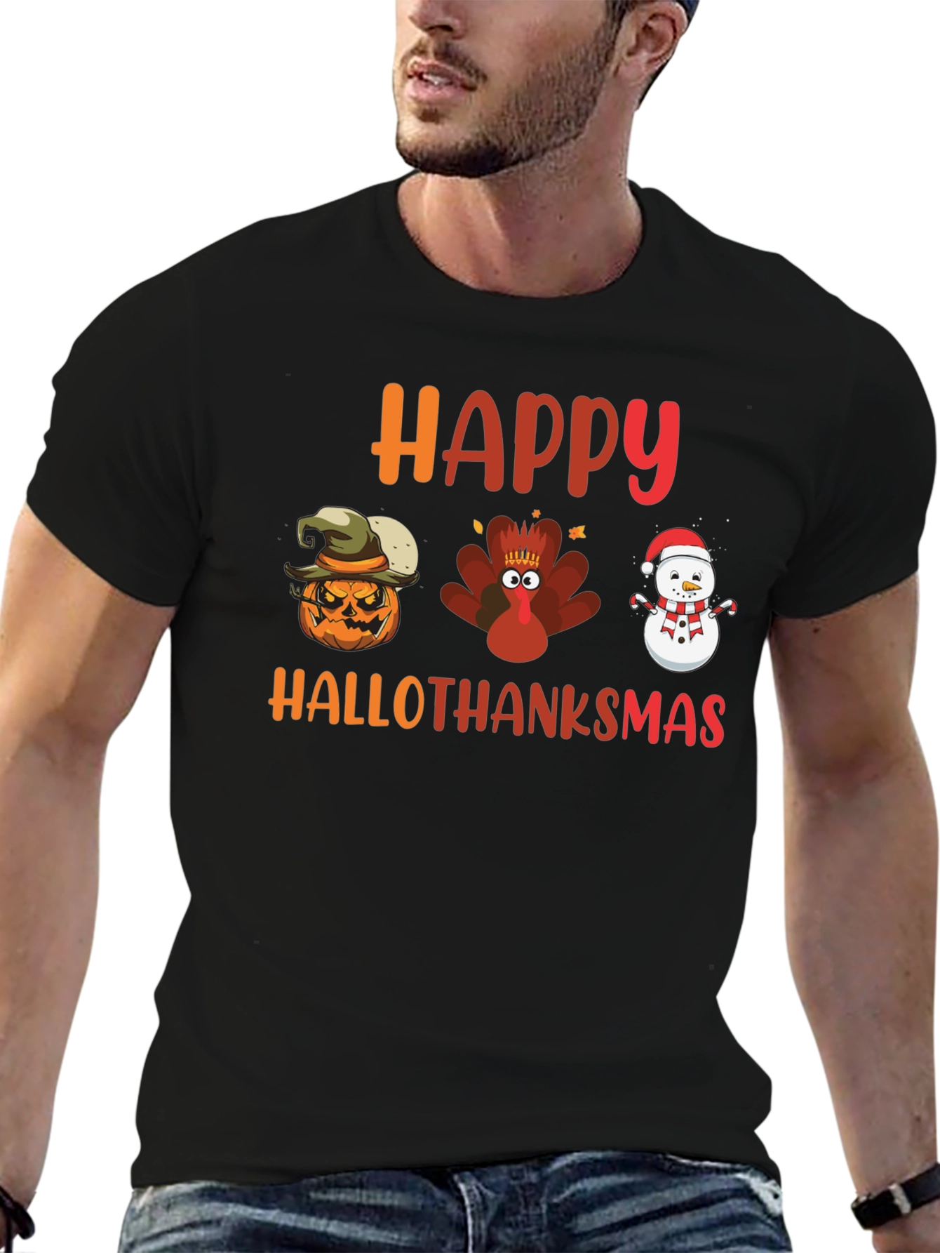 HalloThanksMas T-Shirt - Holiday Season Tee