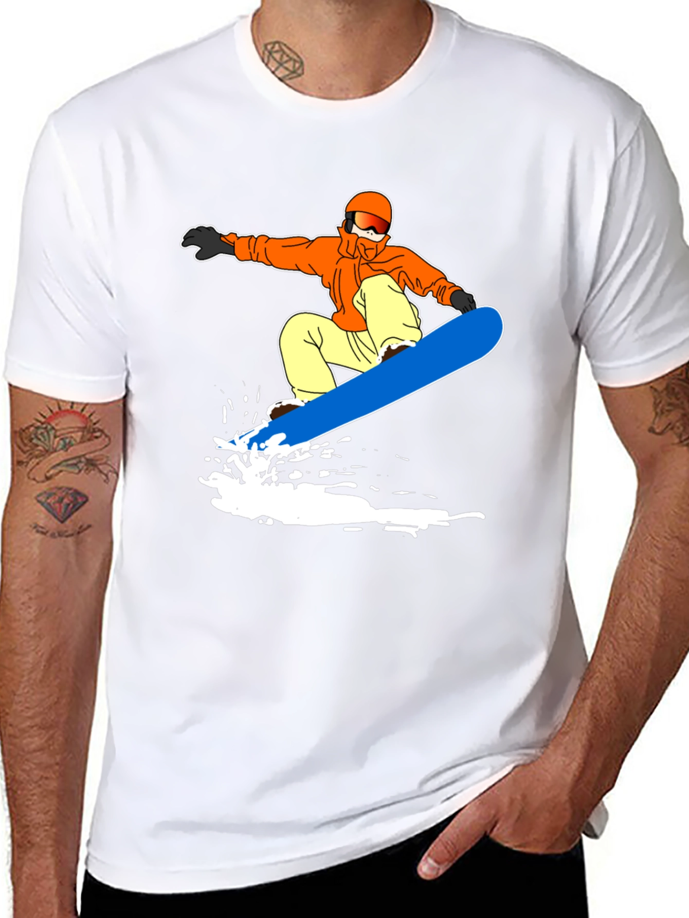 Snowboarder Graphic Black T-Shirt | Activewear Tee