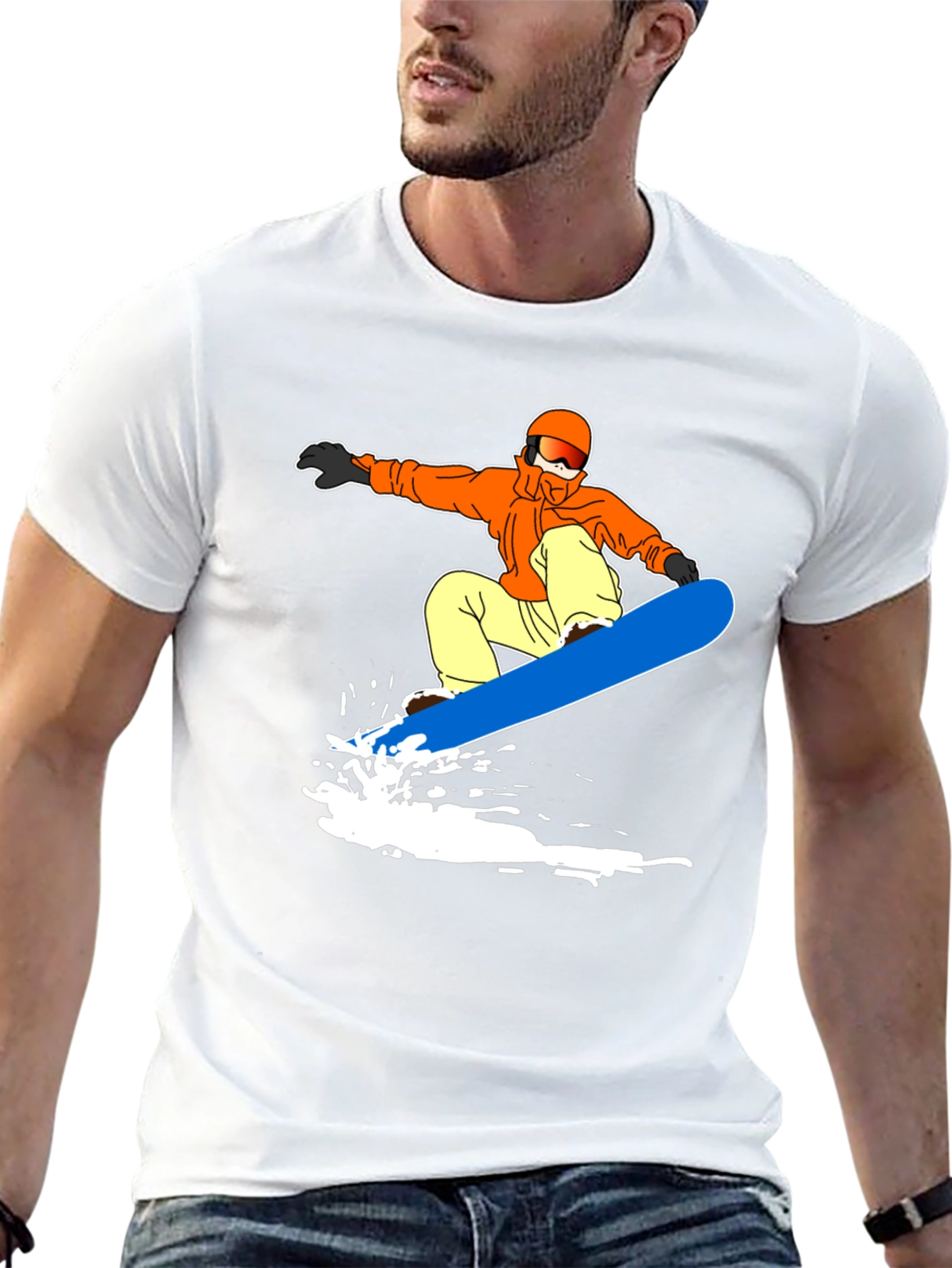 Snowboarder Graphic Black T-Shirt | Activewear Tee