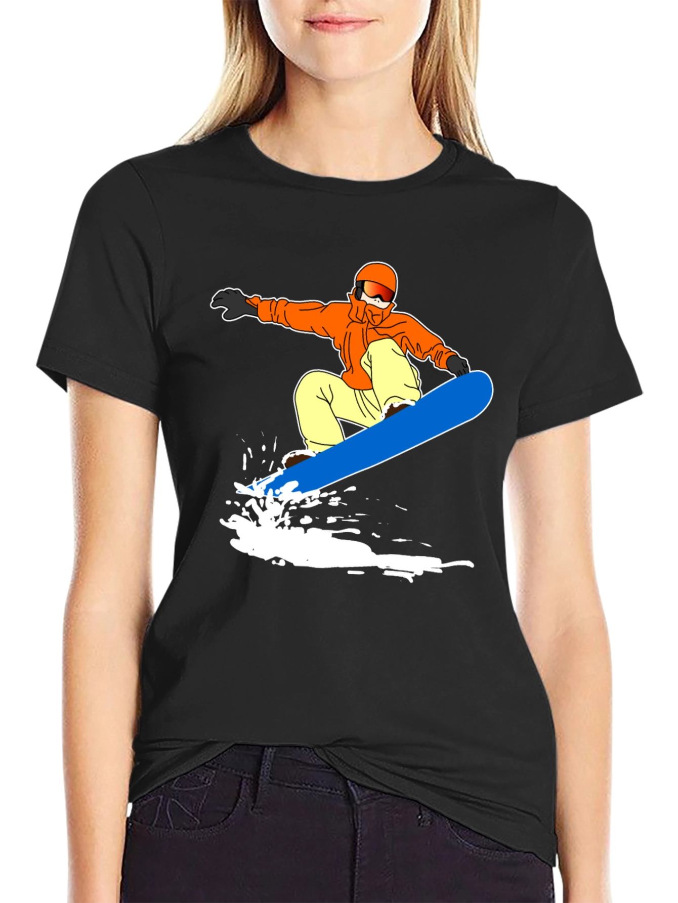 Snowboarder Graphic Black T-Shirt | Activewear Tee