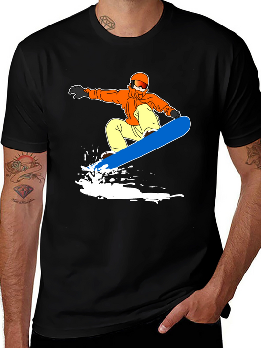 Snowboarder Graphic Black T-Shirt | Activewear Tee
