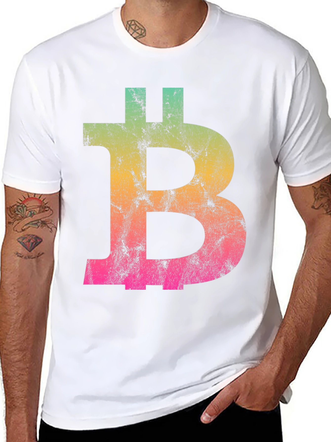 Bitcoin Gradient Graphic Tee - Black Crypto Shirt