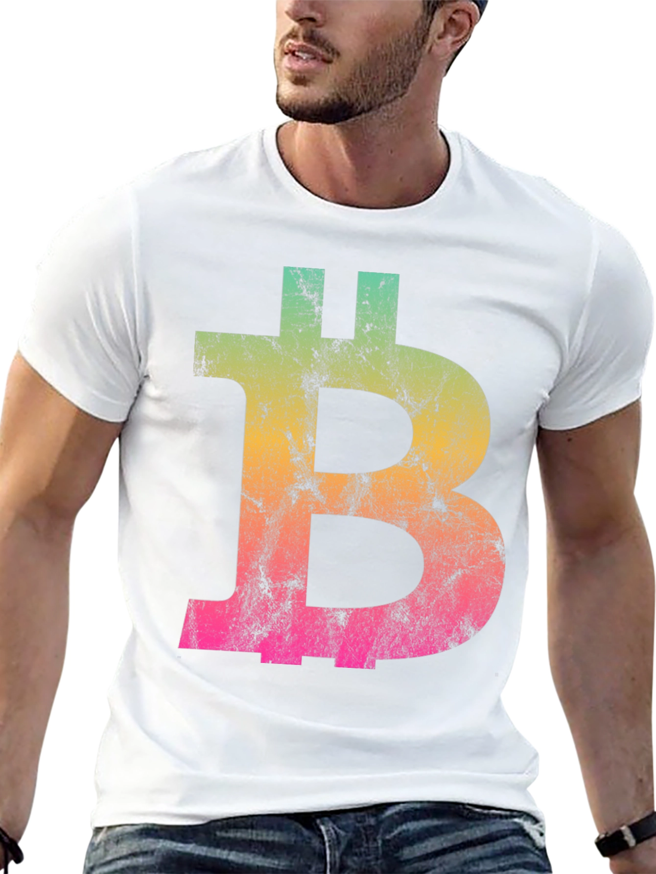 Bitcoin Gradient Graphic Tee - Black Crypto Shirt