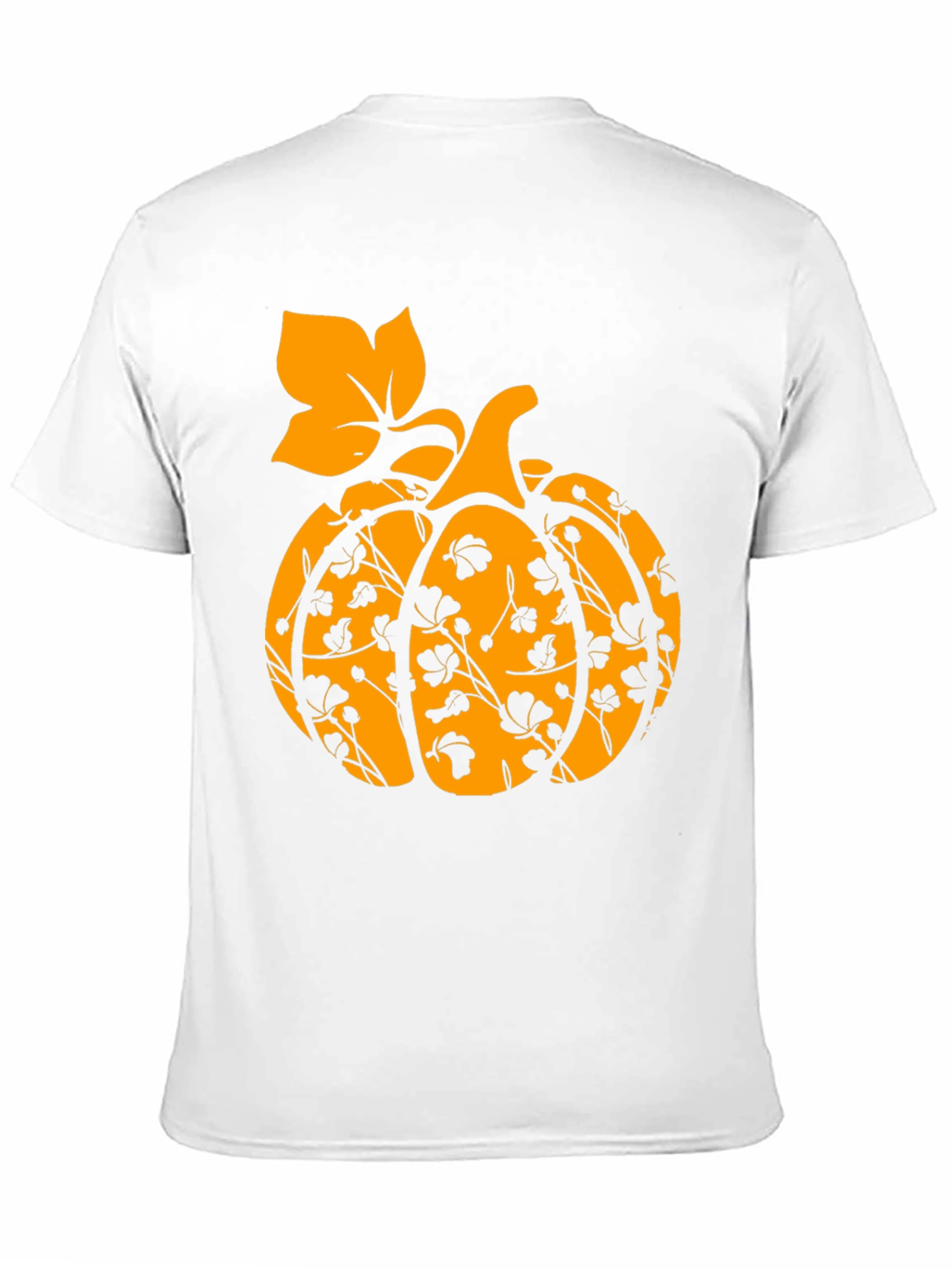 Fall Pumpkin Floral T-Shirt - Black
