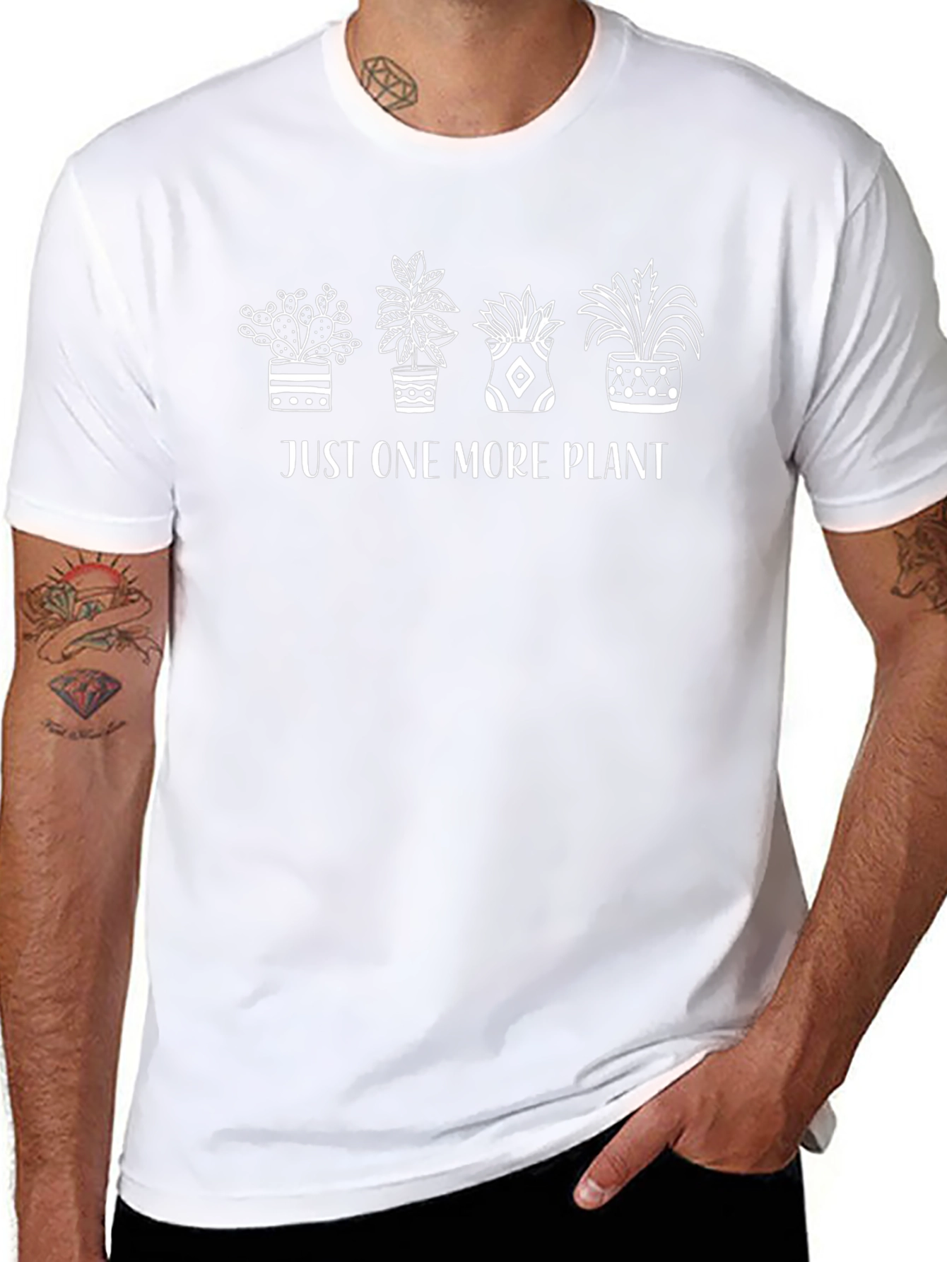 Just One More Plant Graphic T-Shirt - Black