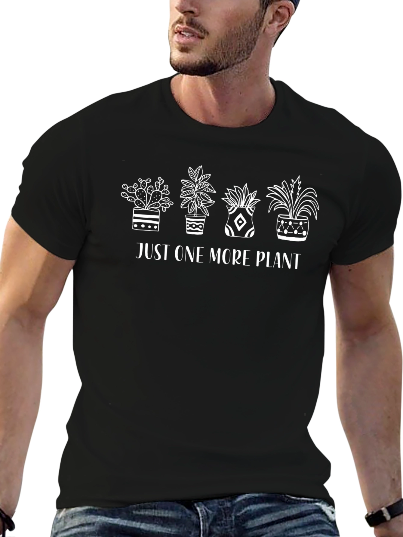 Just One More Plant Graphic T-Shirt - Black
