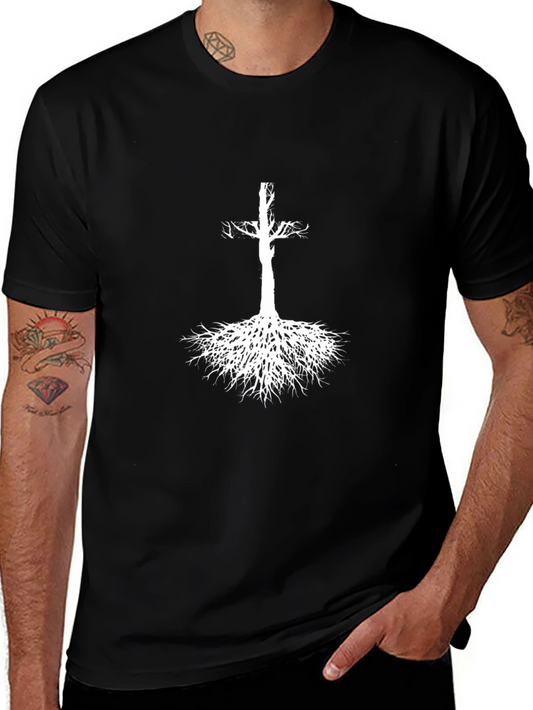 Rooted Cross Graphic Tee - Black