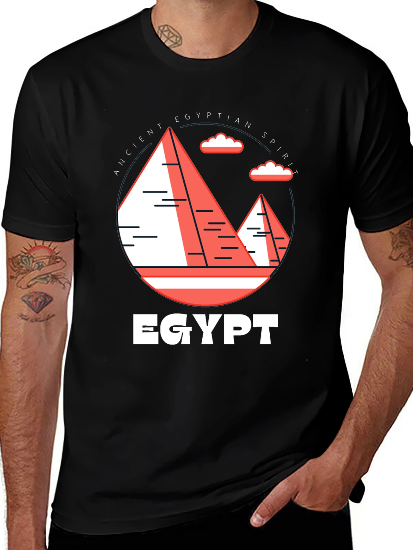 Egyptian Spirit Graphic Tee - Unisex Black T-Shirt