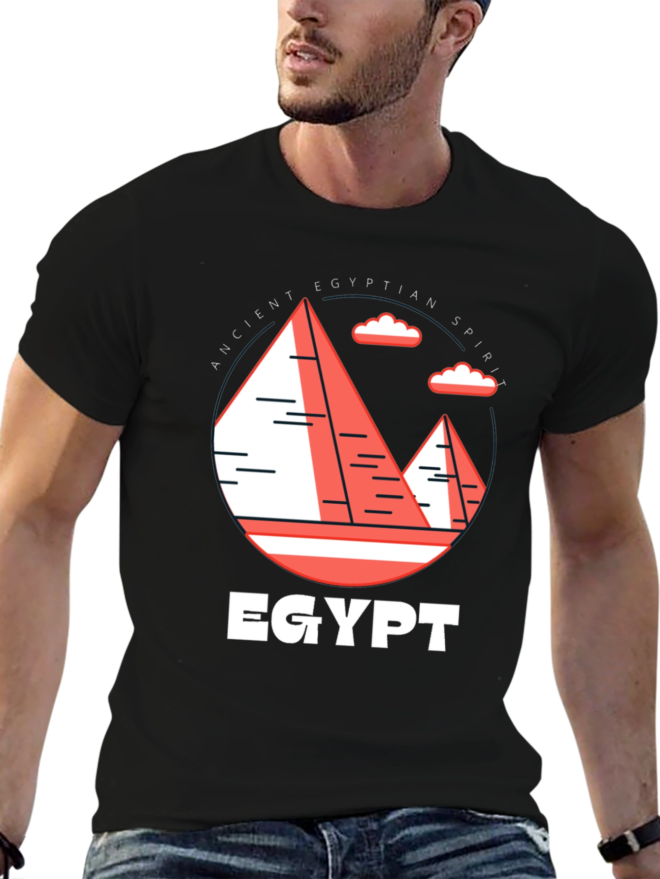 Egyptian Spirit Graphic Tee - Unisex Black T-Shirt