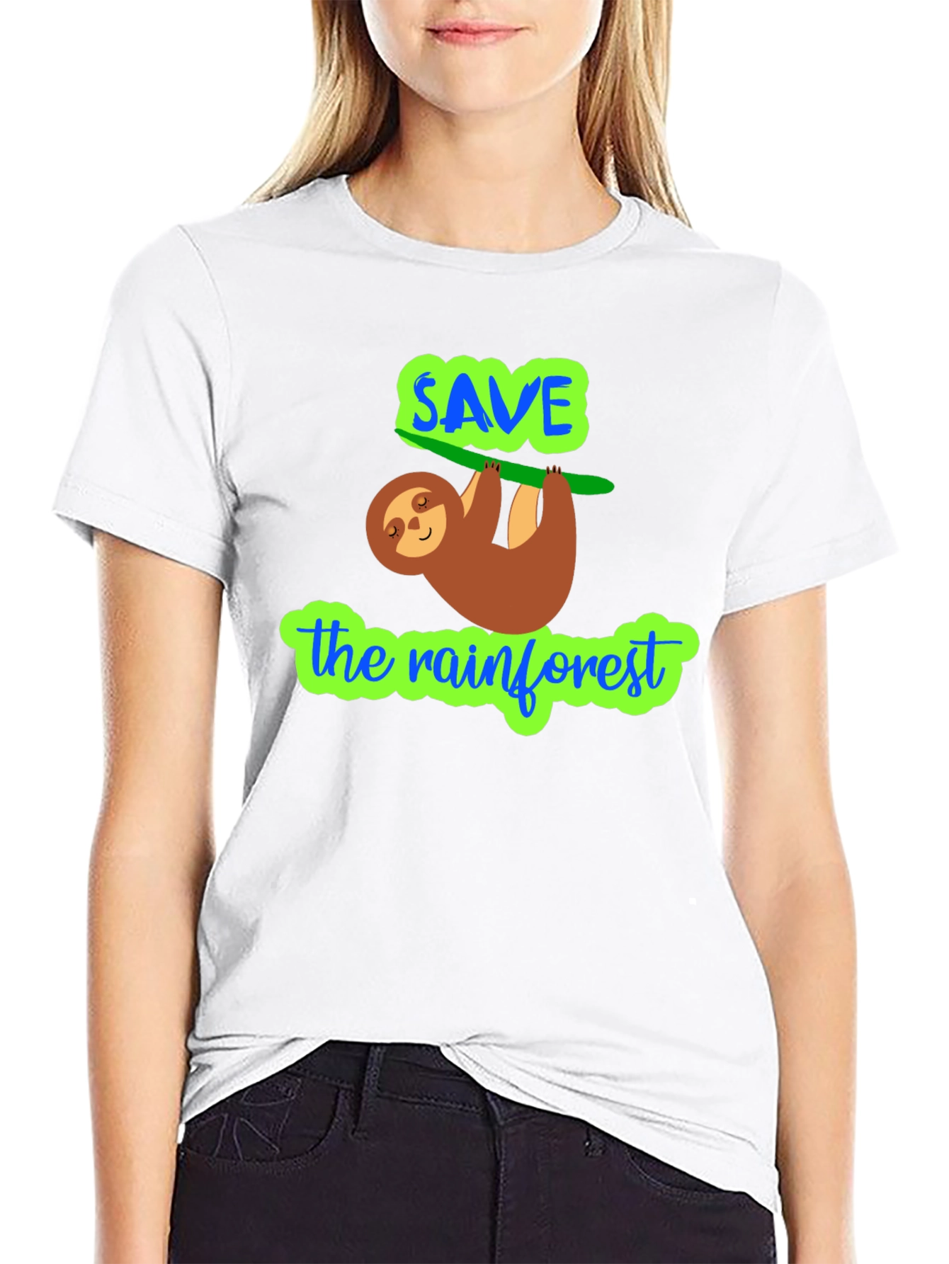 Save The Rainforest Sloth Graphic Tee