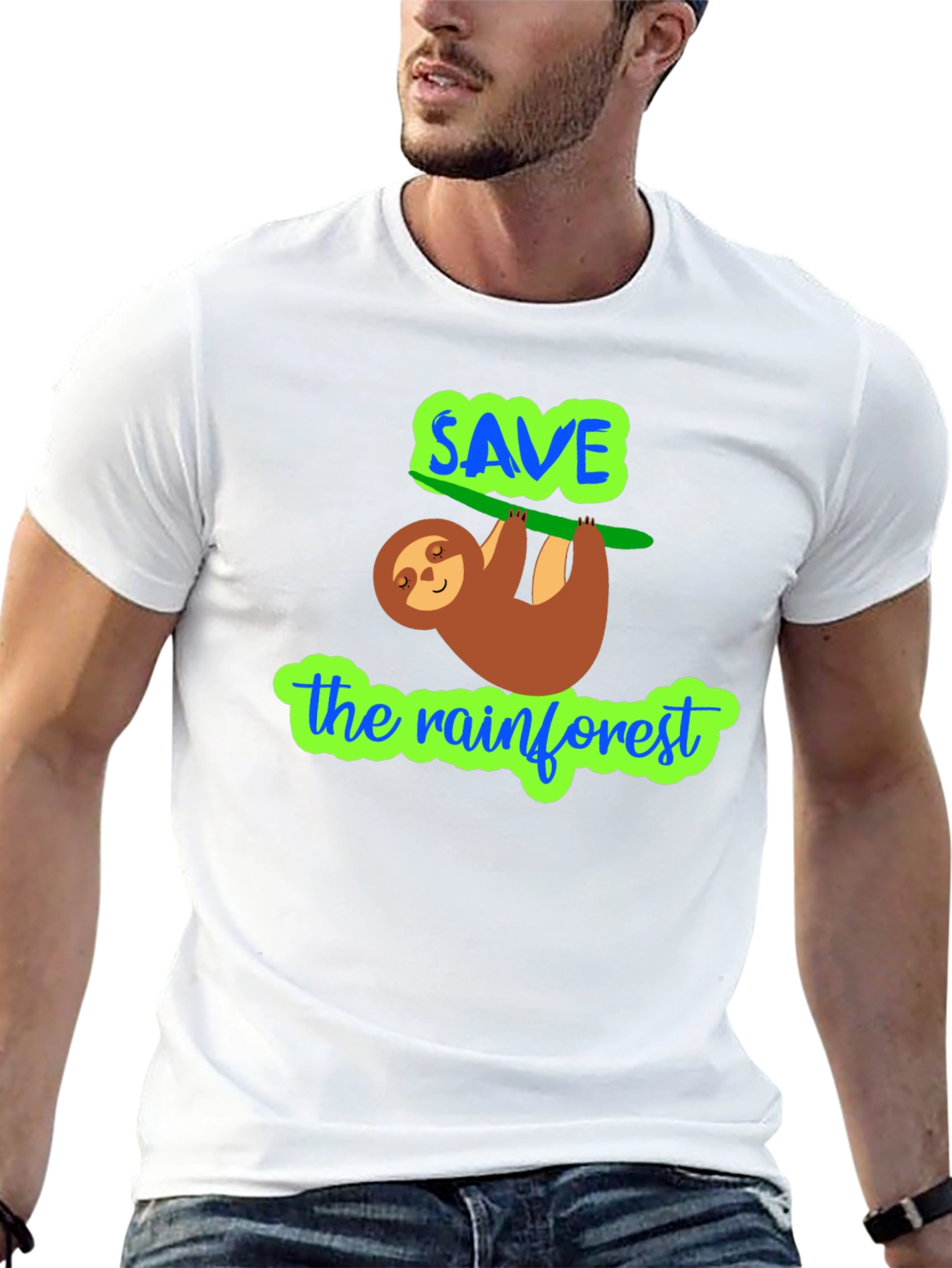 Save The Rainforest Sloth Graphic Tee