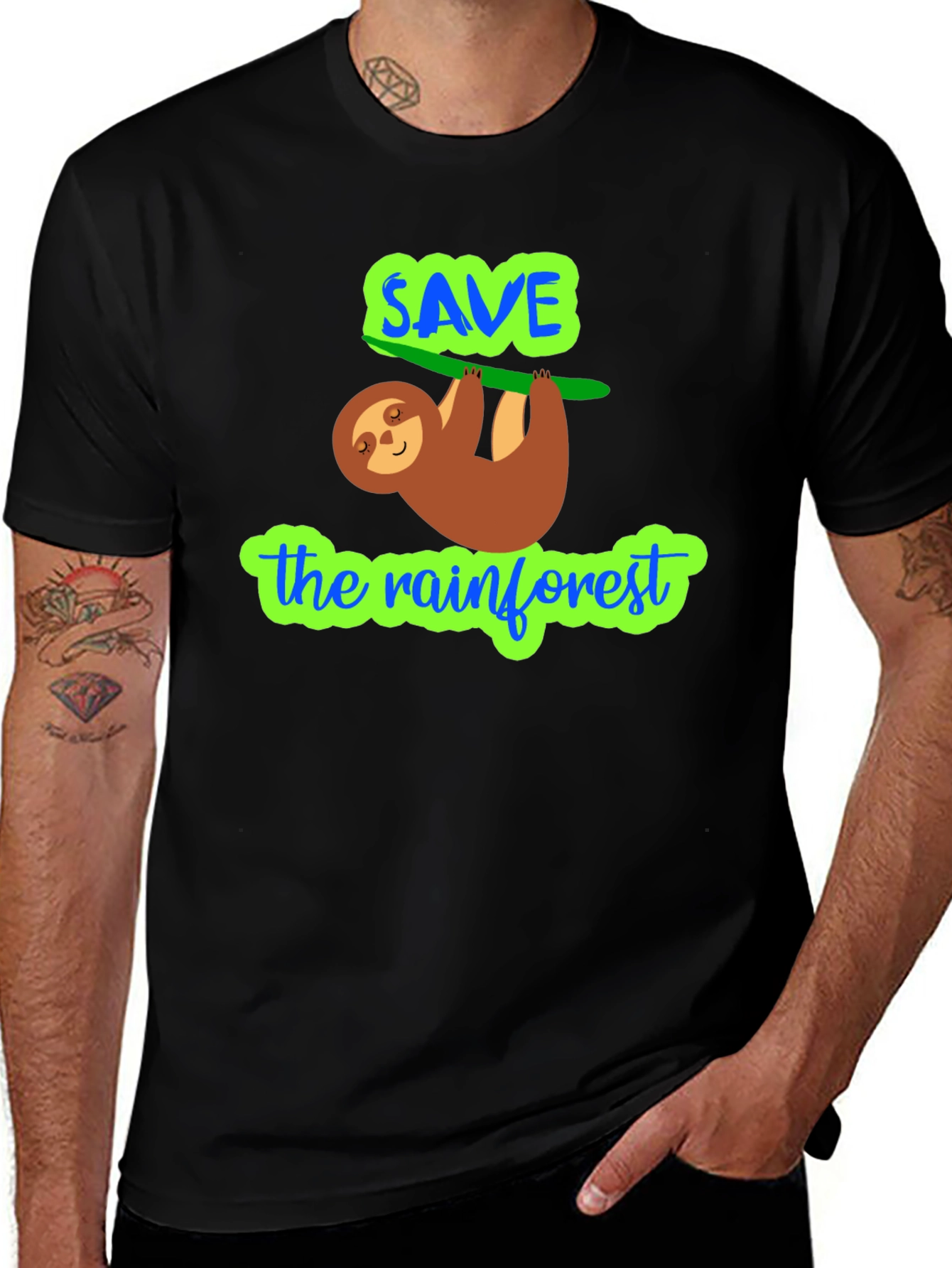Save The Rainforest Sloth Graphic Tee