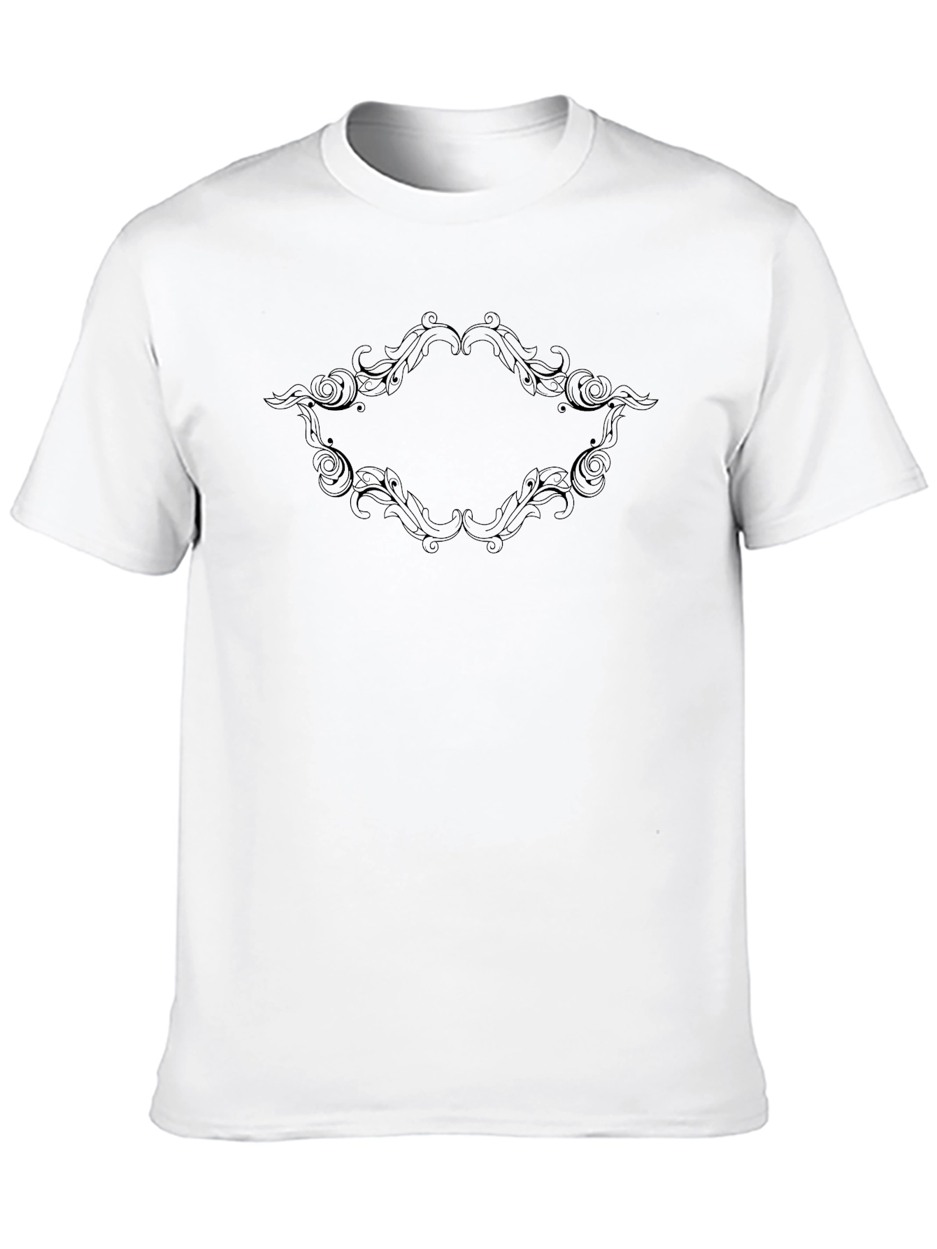 Elegant Ornamental Frame Black T-Shirt