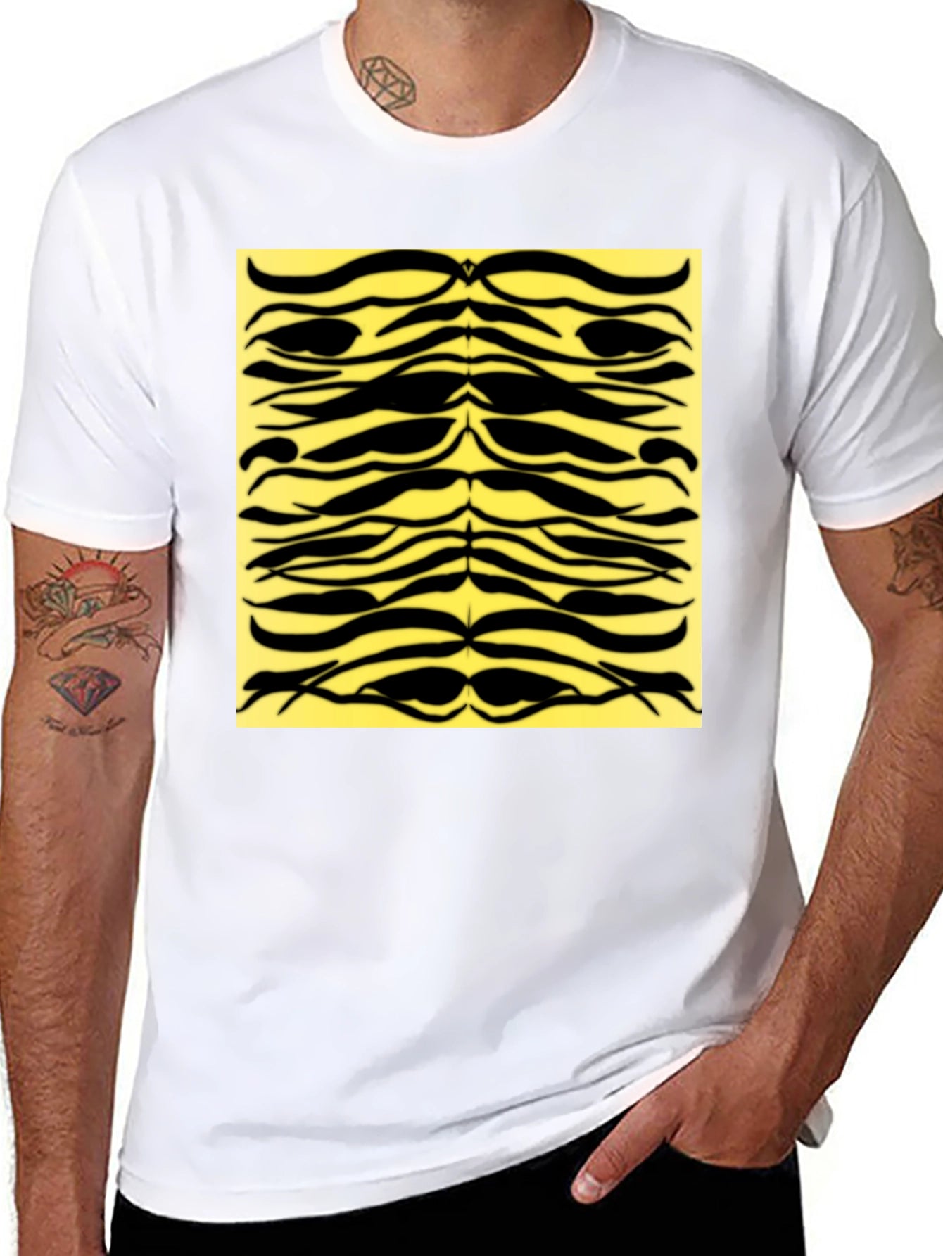 Bold Tiger Stripe Graphic Tee - Black