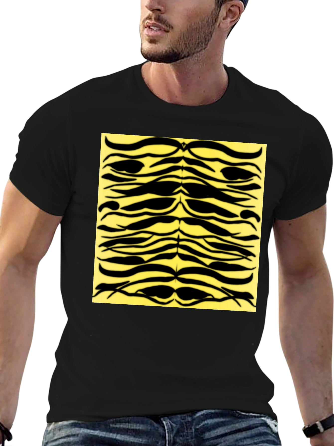 Bold Tiger Stripe Graphic Tee - Black