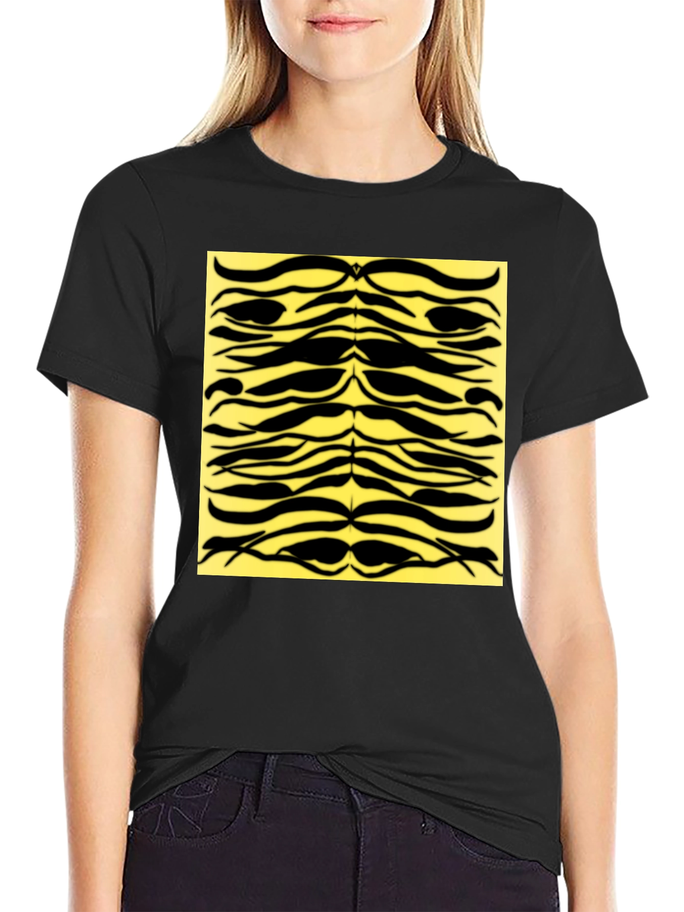 Bold Tiger Stripe Graphic Tee - Black