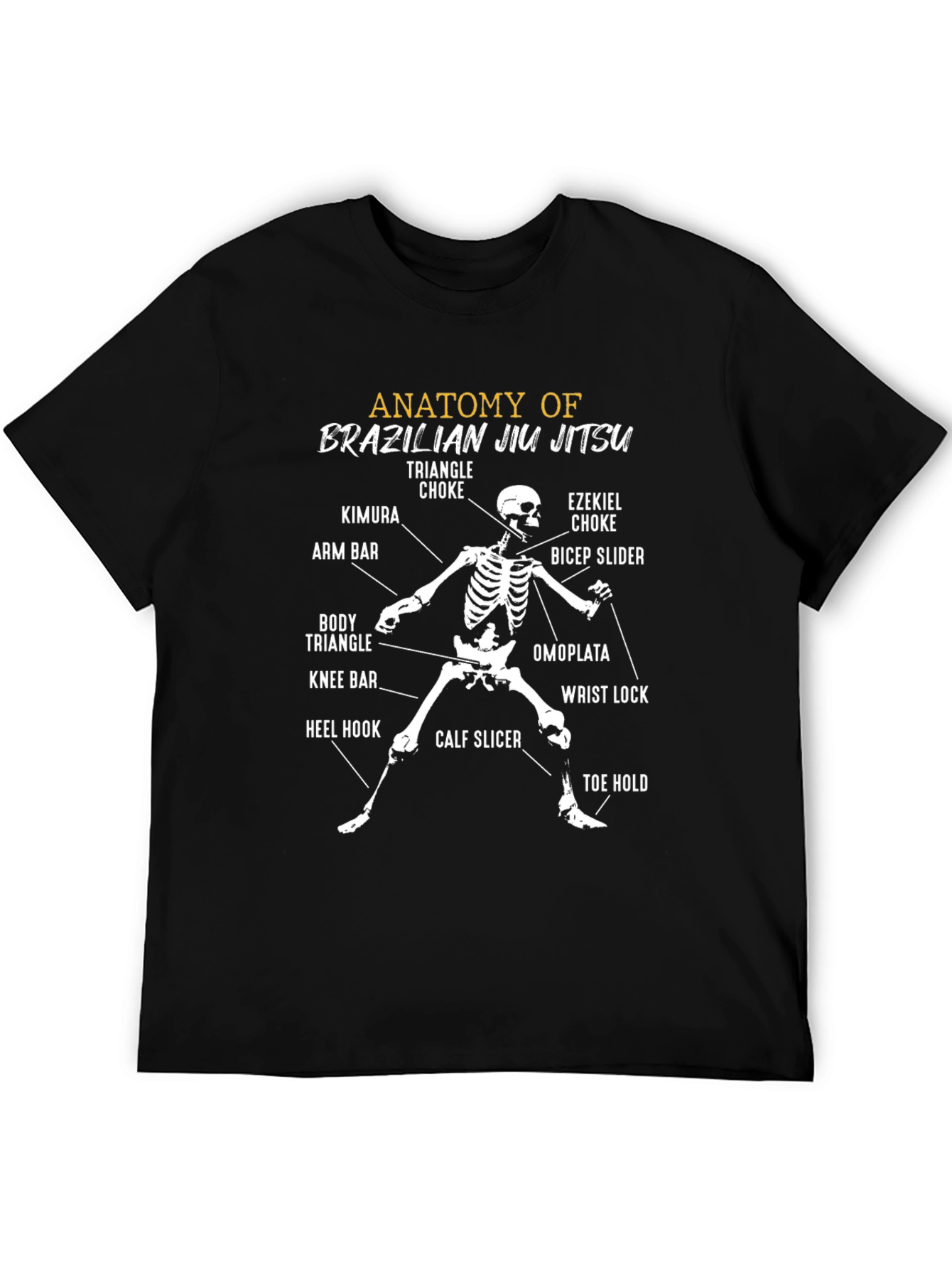 Anatomy of Brazilian Jiu Jitsu Skeleton T-Shirt