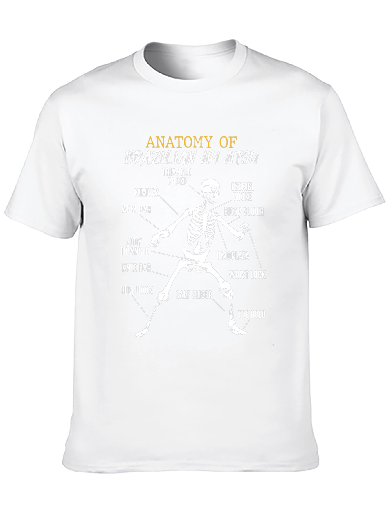 Anatomy of Brazilian Jiu Jitsu Skeleton T-Shirt