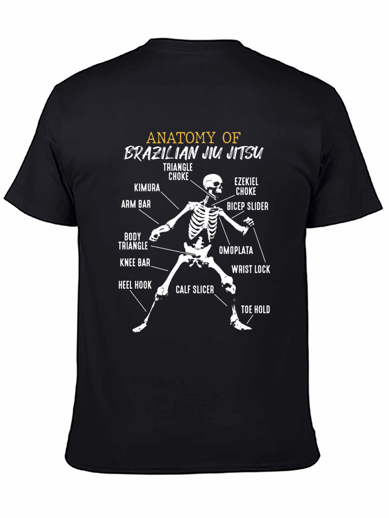 Anatomy of Brazilian Jiu Jitsu Skeleton T-Shirt