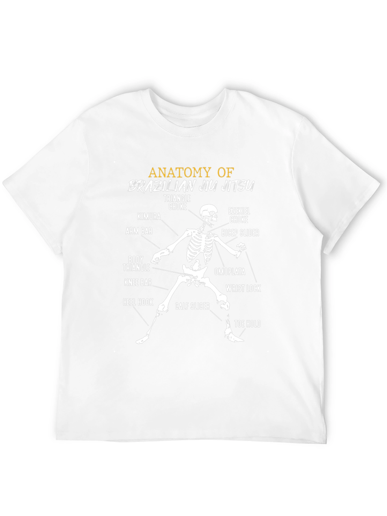 Anatomy of Brazilian Jiu Jitsu Skeleton T-Shirt