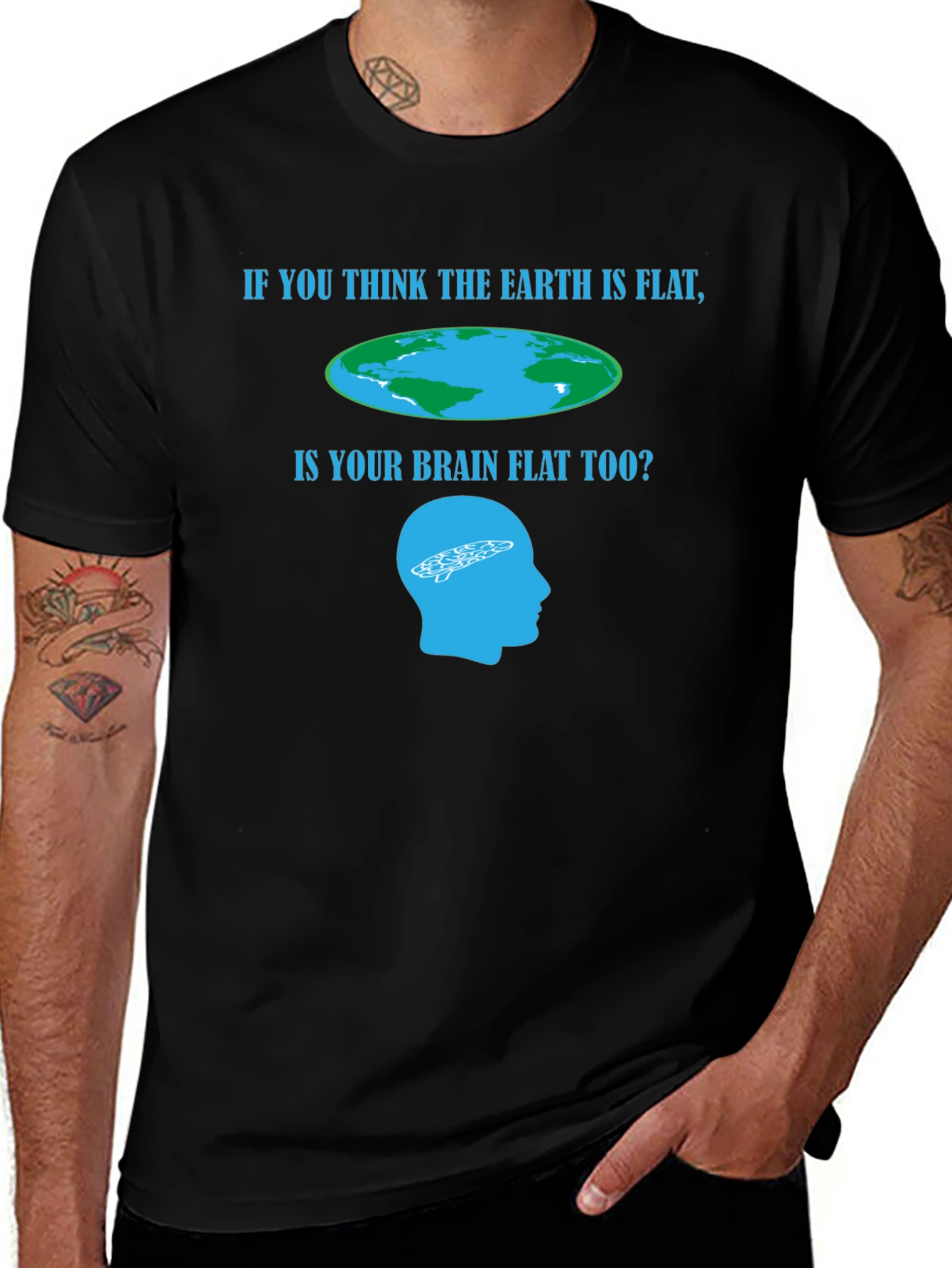 Flat Earth T-Shirt: Brain Teaser