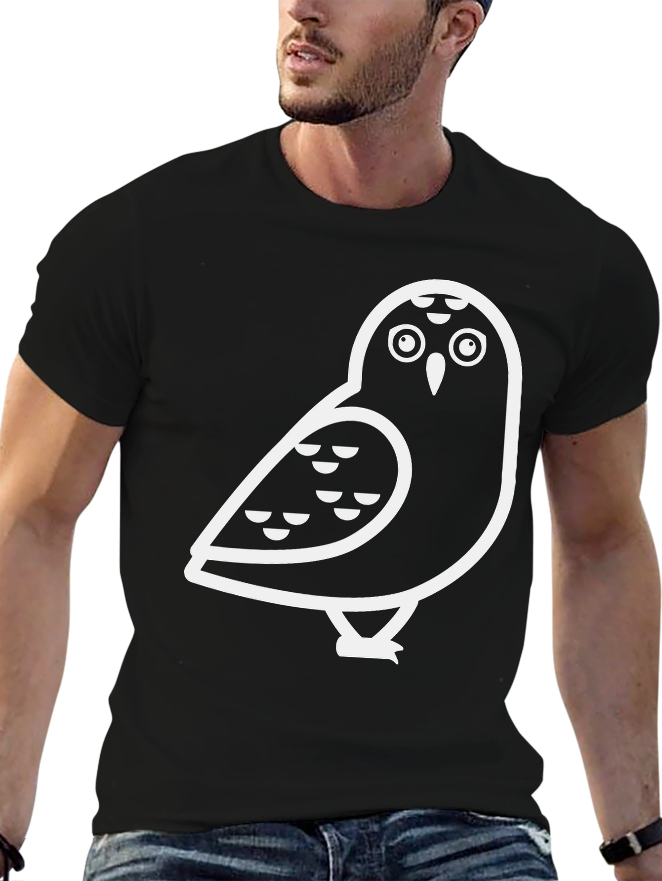 Cool Owl Graphic Black T-Shirt