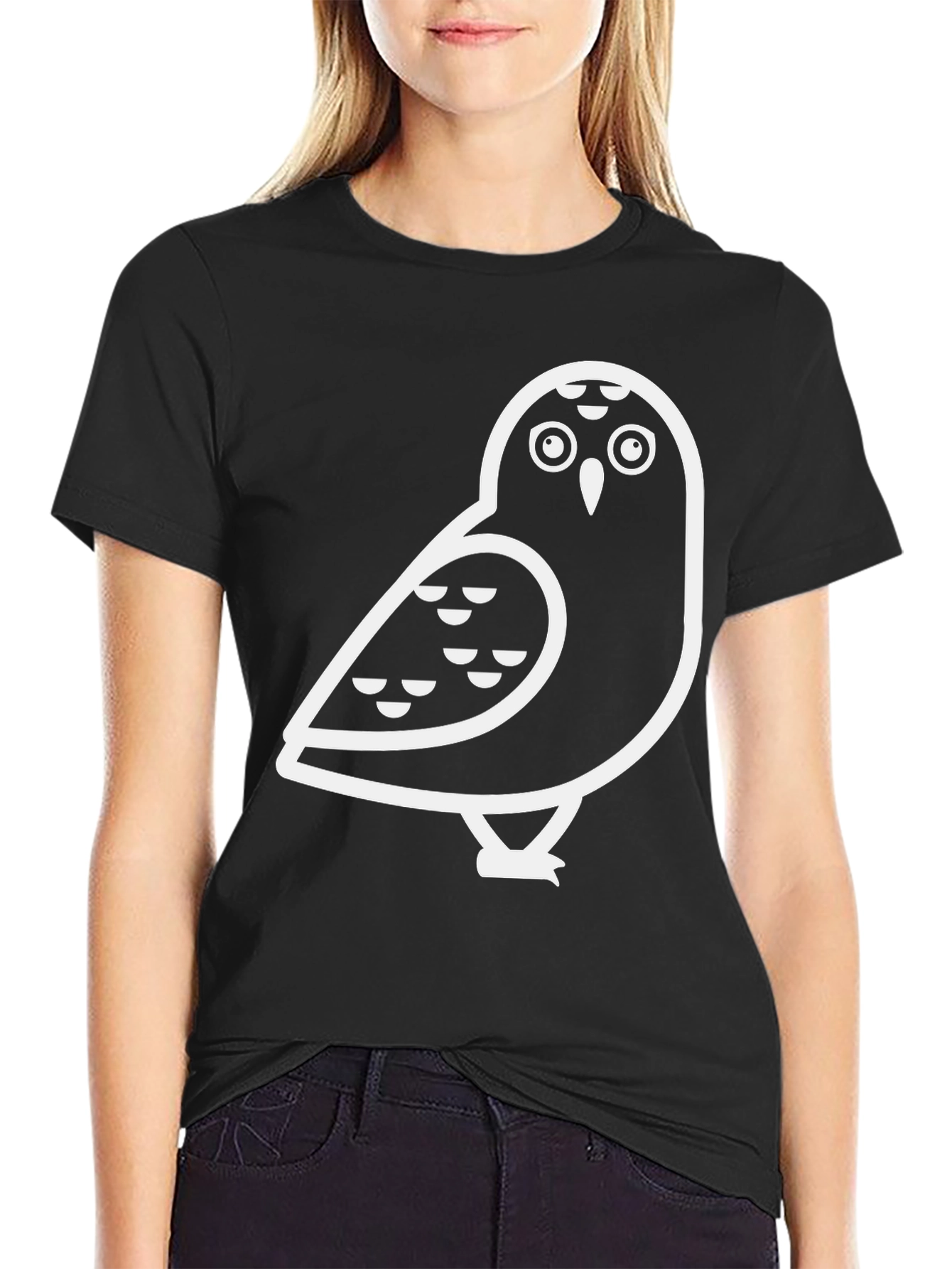Cool Owl Graphic Black T-Shirt