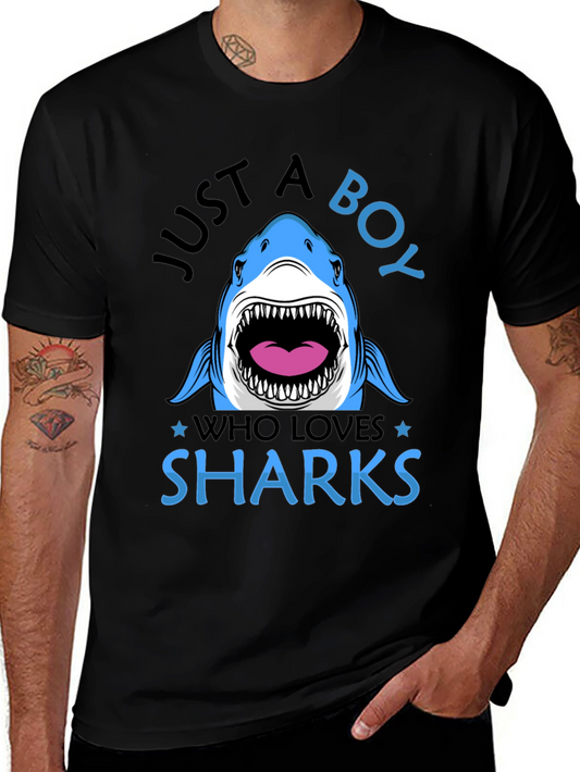 Just A Boy Who Loves Sharks T-Shirt