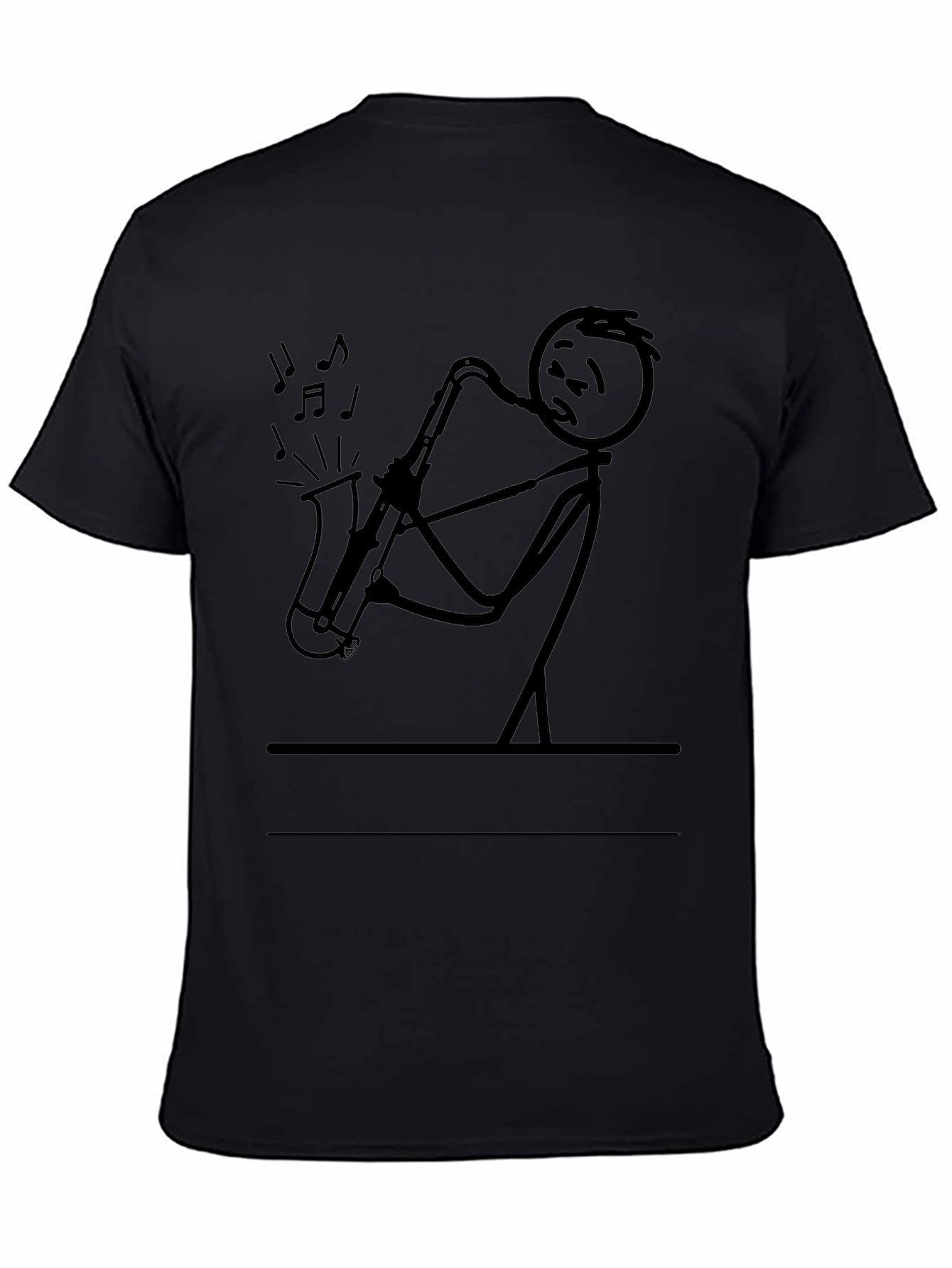 Saxophone Stick Figure T-Shirt - Musician Tee