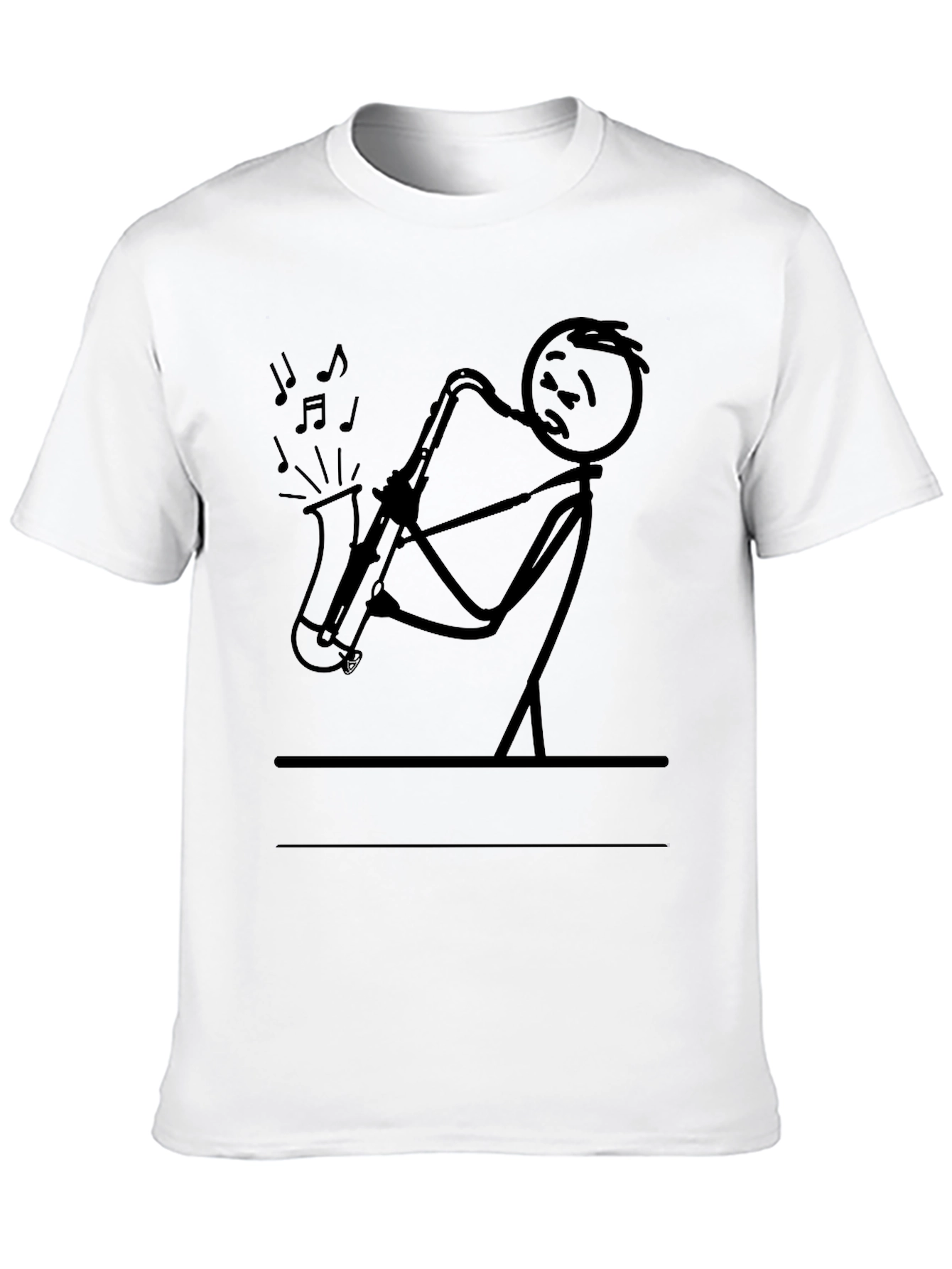 Saxophone Stick Figure T-Shirt - Musician Tee