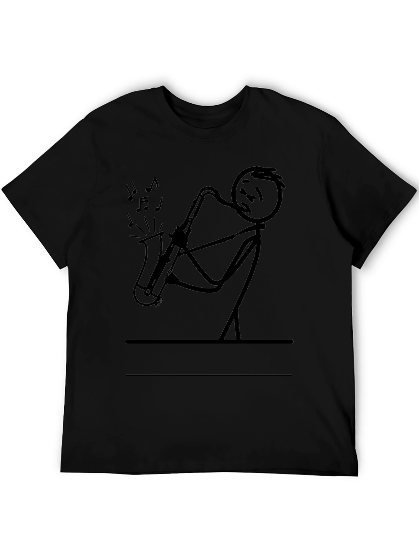Saxophone Stick Figure T-Shirt - Musician Tee
