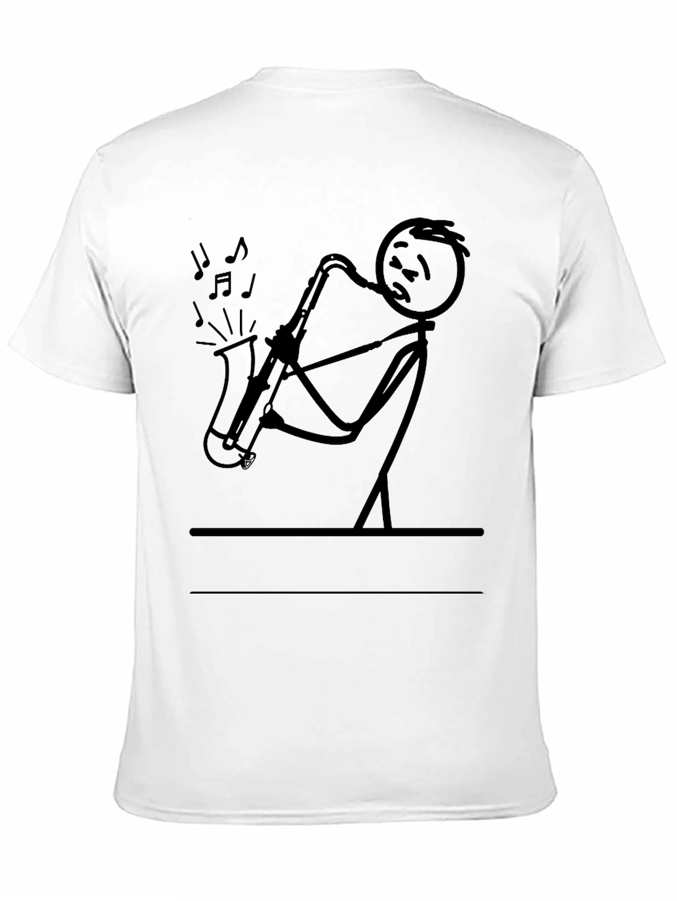 Saxophone Stick Figure T-Shirt - Musician Tee