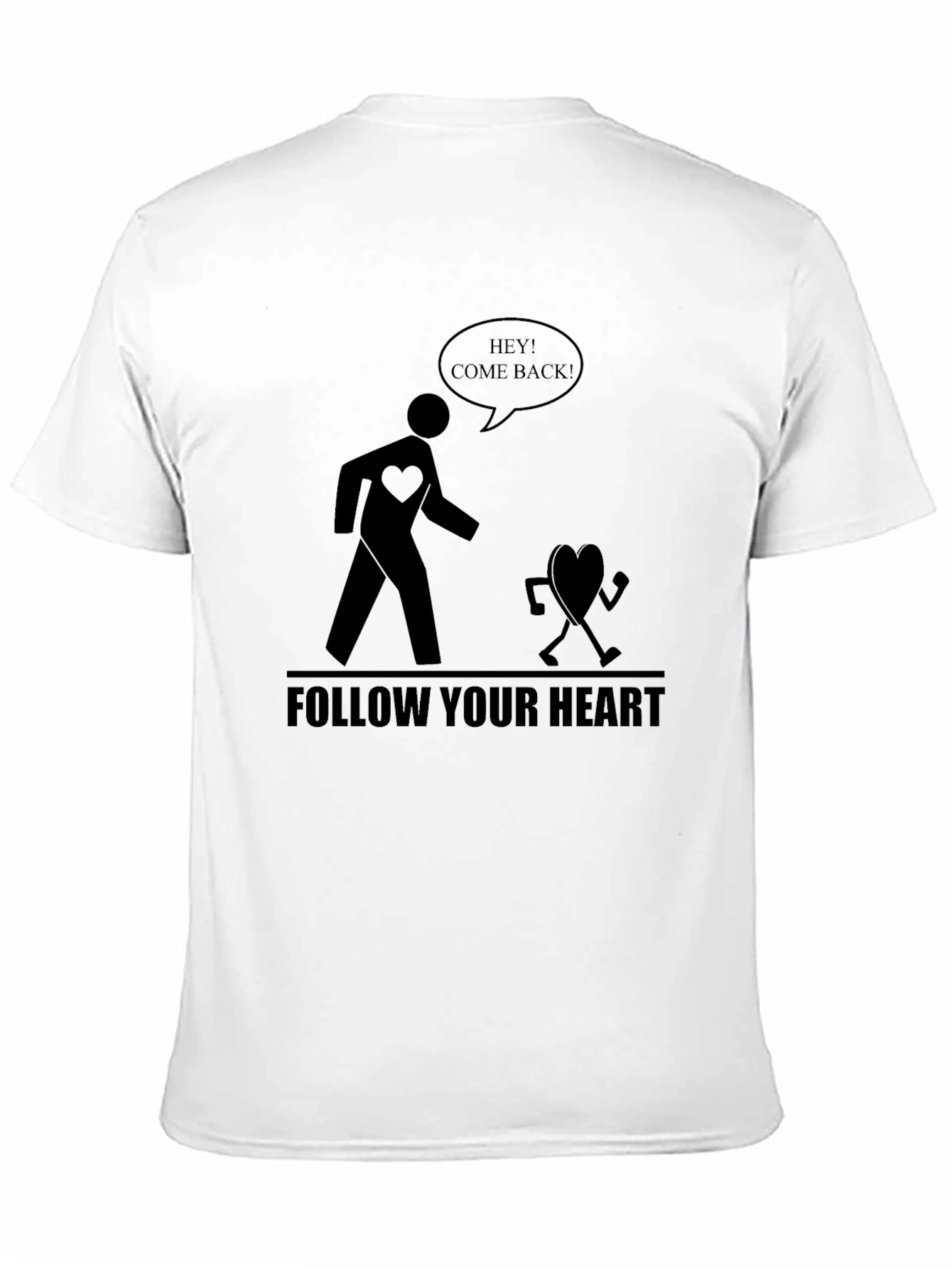 Follow Your Heart Graphic Tee - Black Cotton T-Shirt