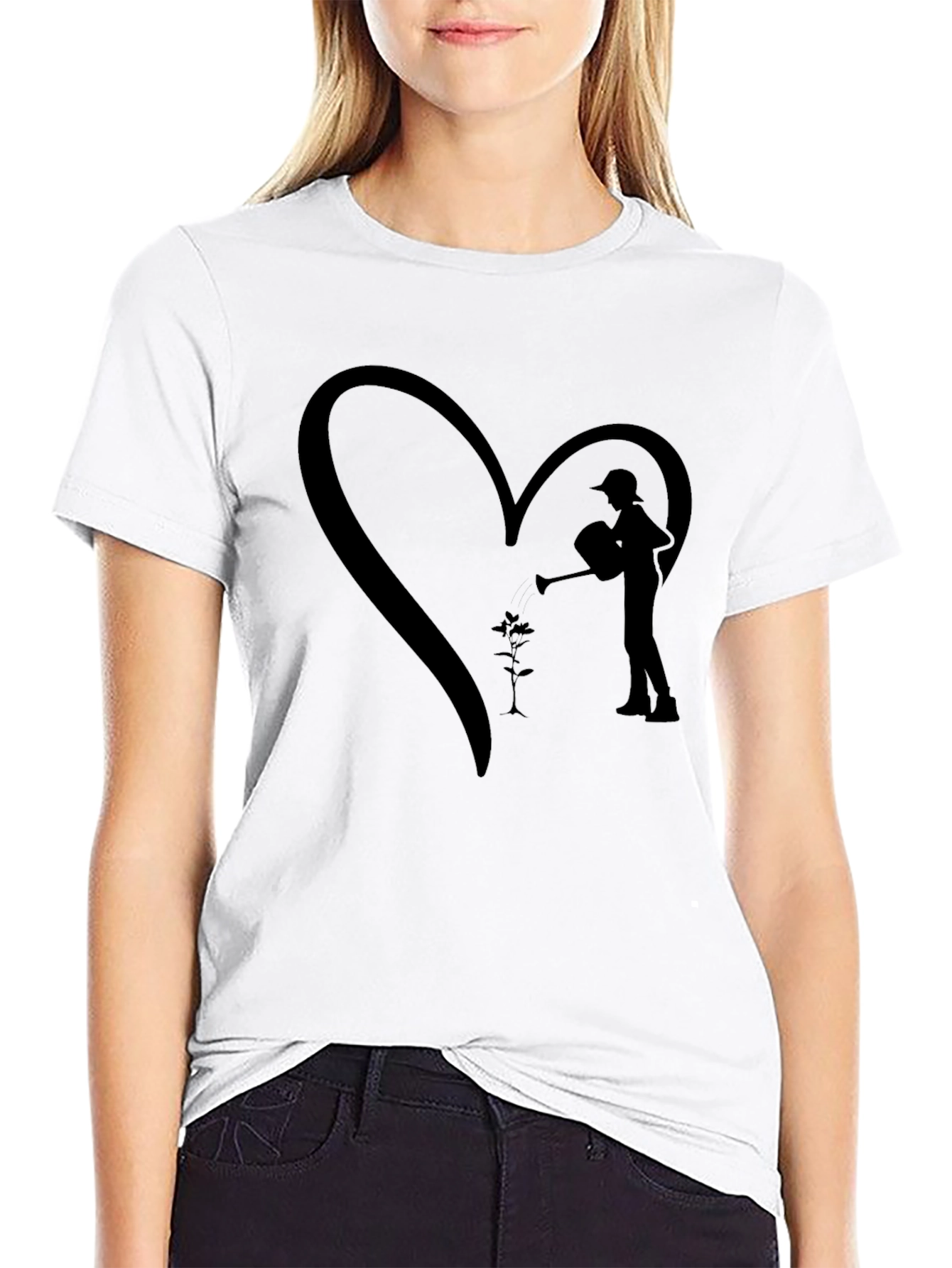 Gardener Heart Black Graphic Tee