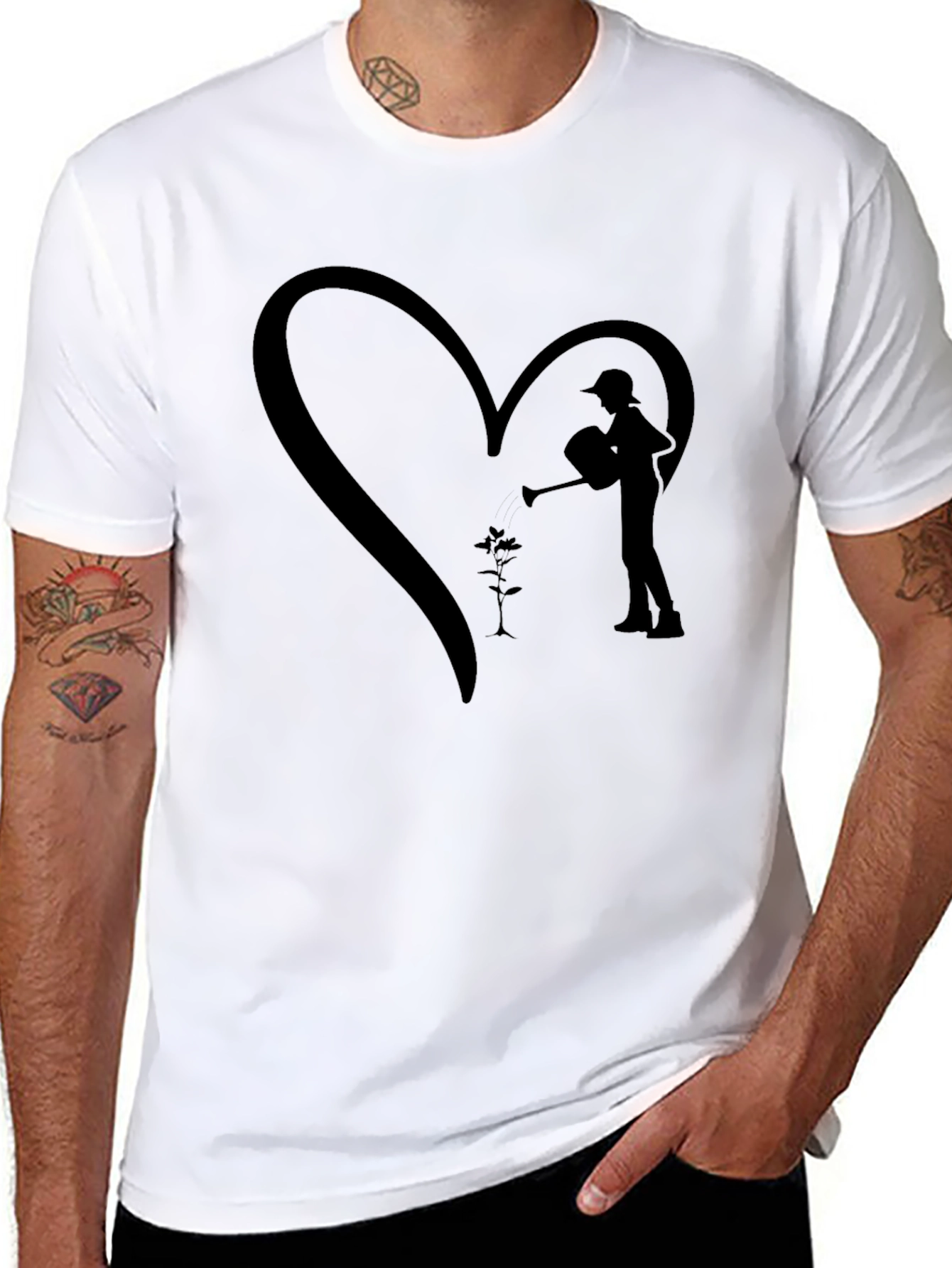 Gardener Heart Black Graphic Tee