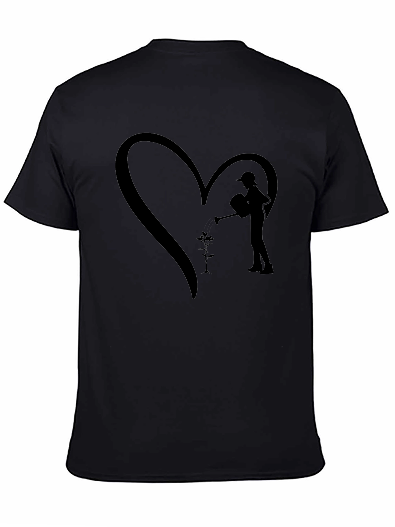 Gardener Heart Black Graphic Tee
