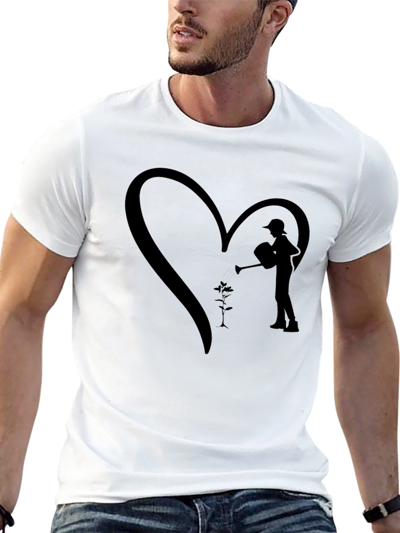 Gardener Heart Black Graphic Tee
