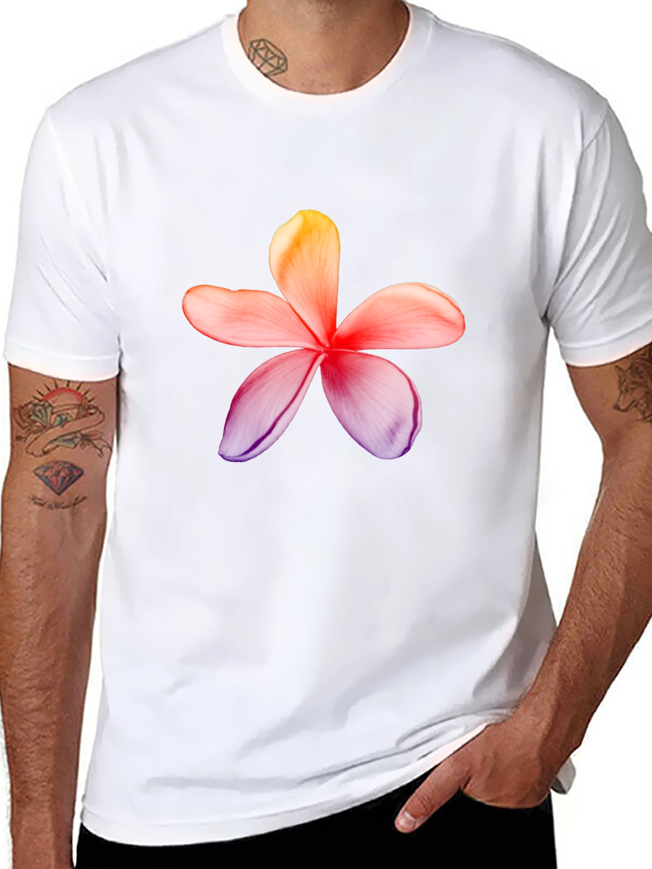 Floral Print Black T-Shirt