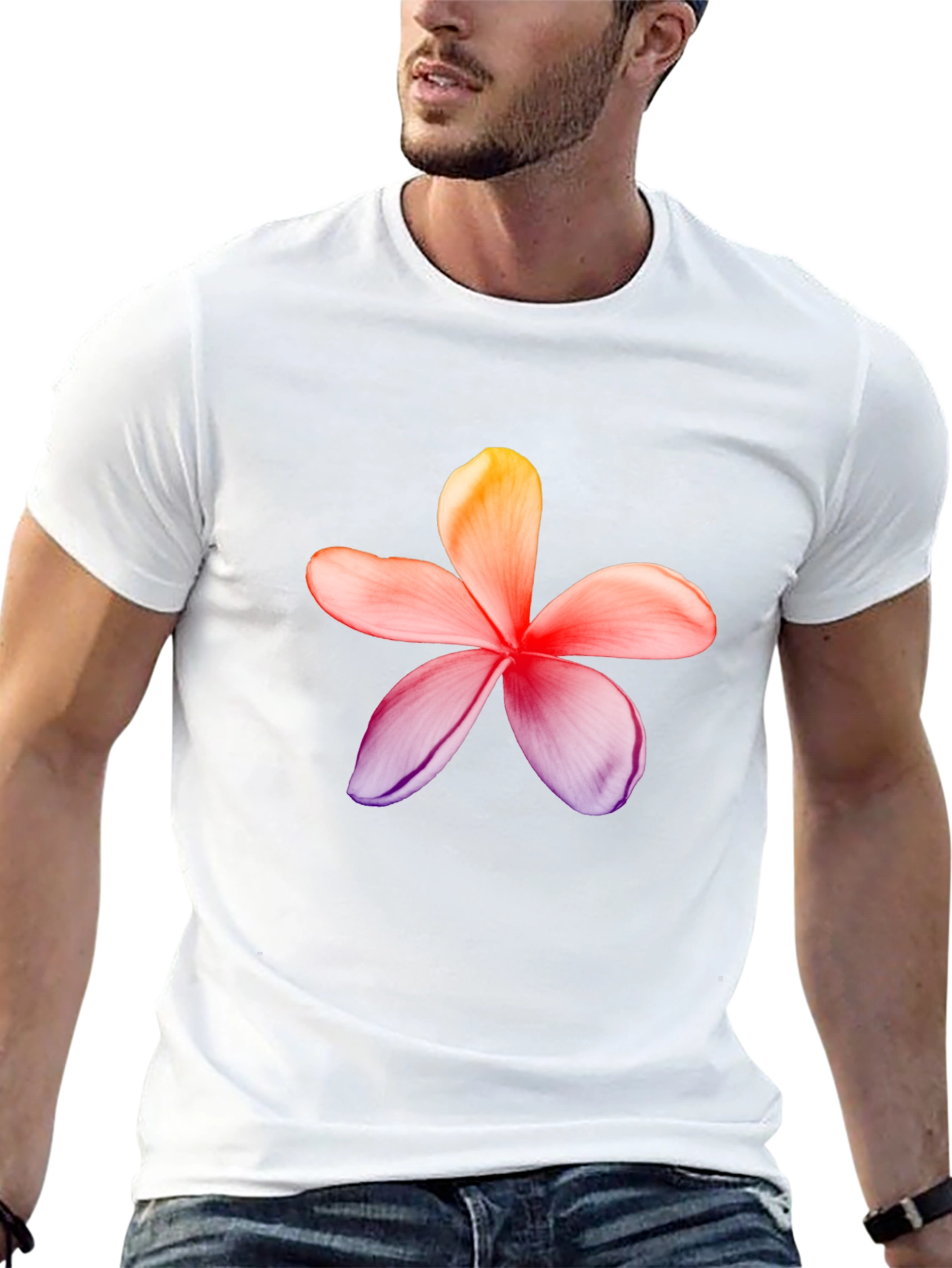 Floral Print Black T-Shirt