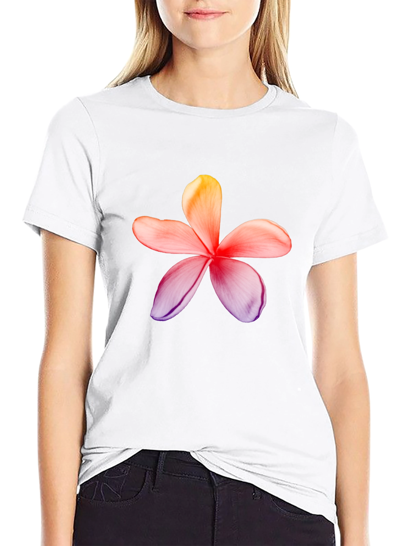 Floral Print Black T-Shirt