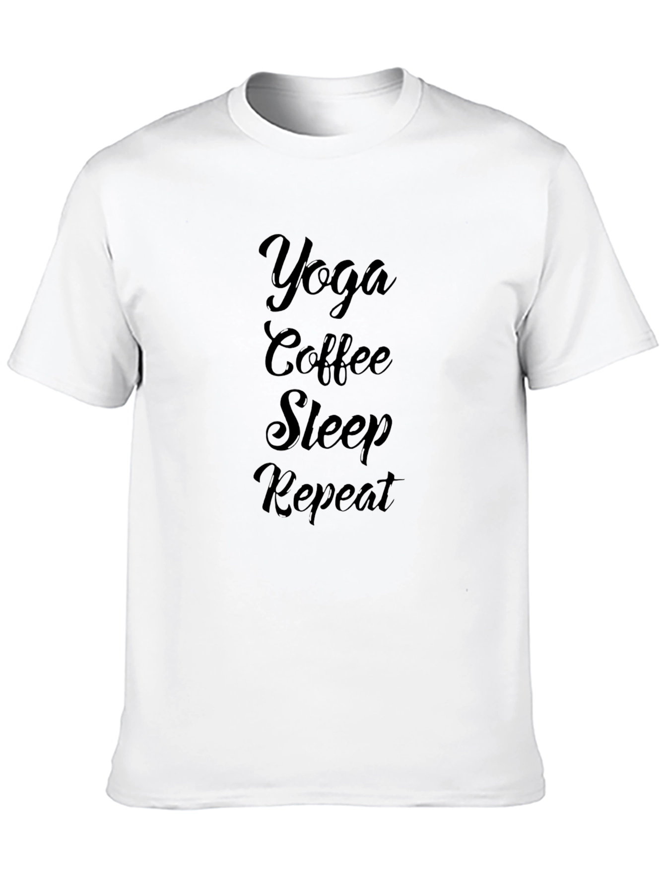 Yoga Coffee Sleep Repeat Black T-Shirt