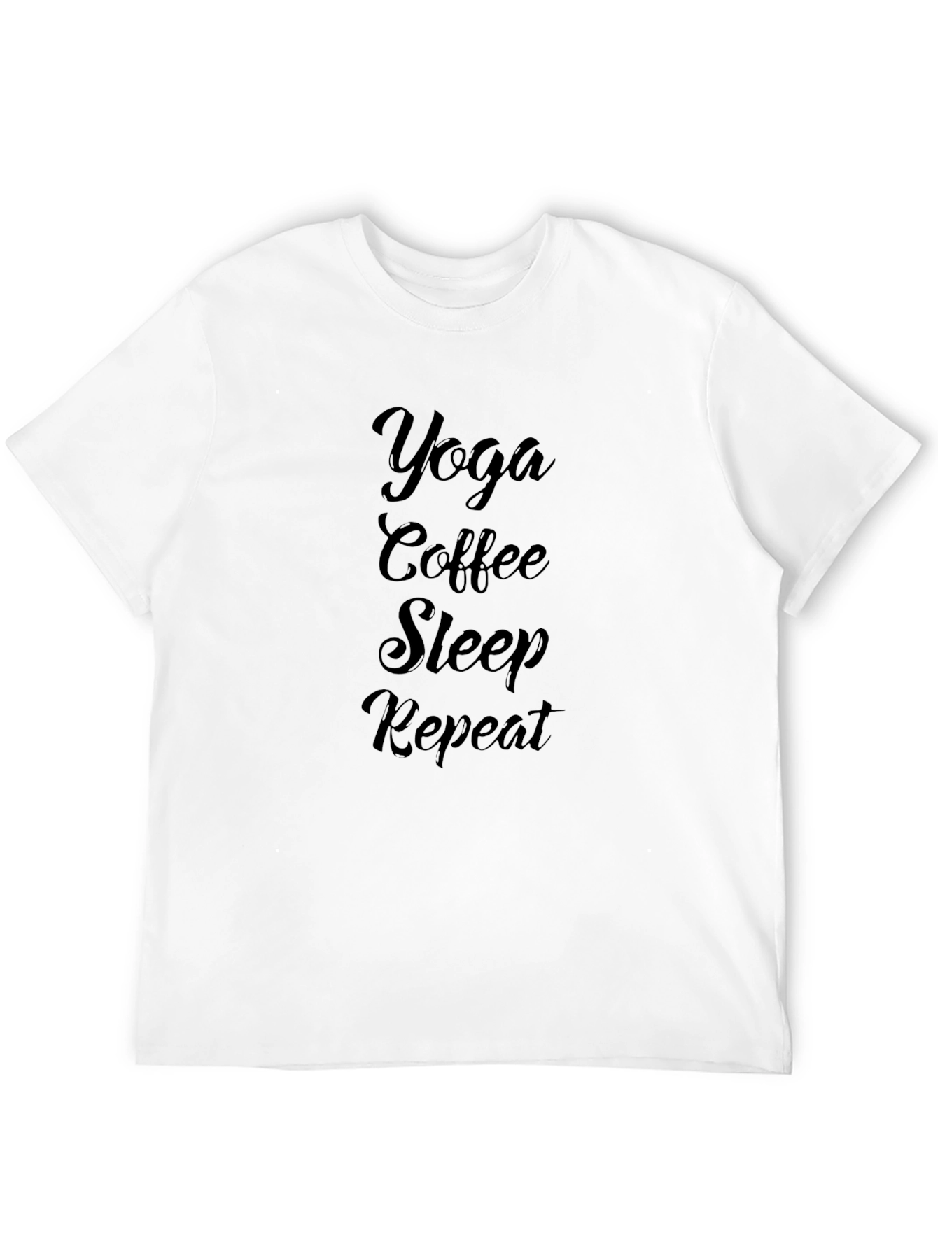 Yoga Coffee Sleep Repeat Black T-Shirt
