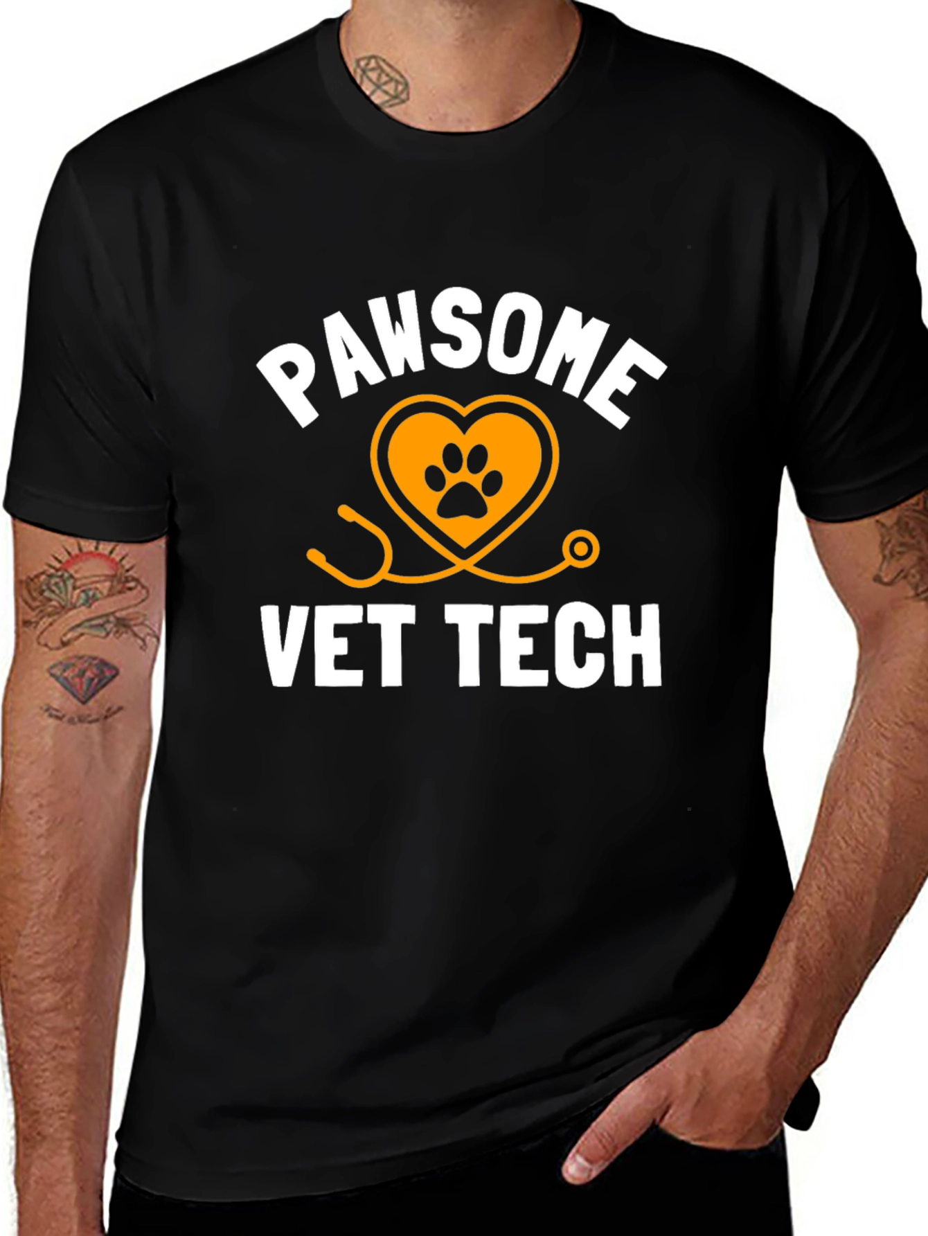 Pawsome Vet Tech T-Shirt - Black