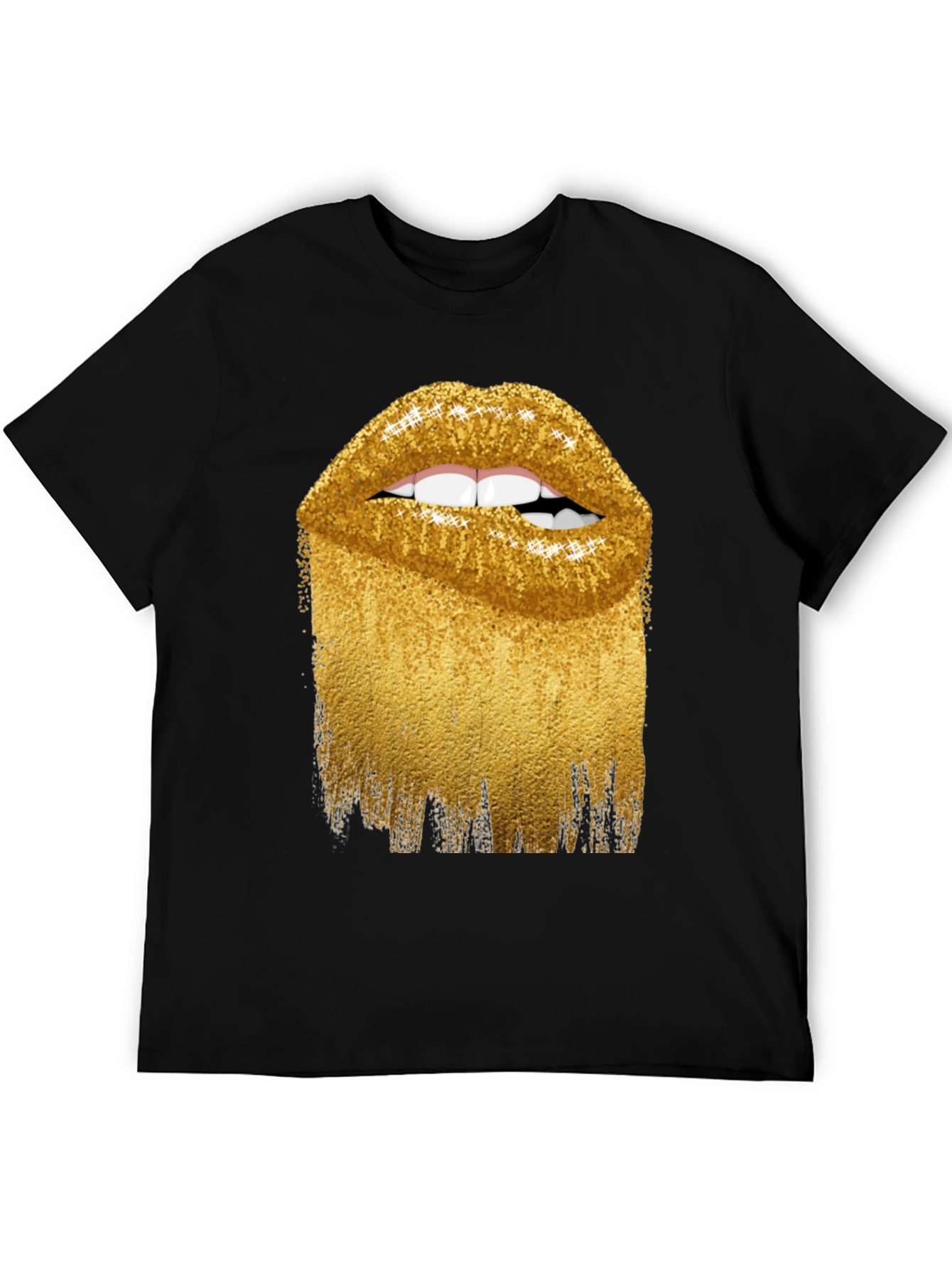 Golden Lips Graphic Tee - Stylish Unisex Shirt