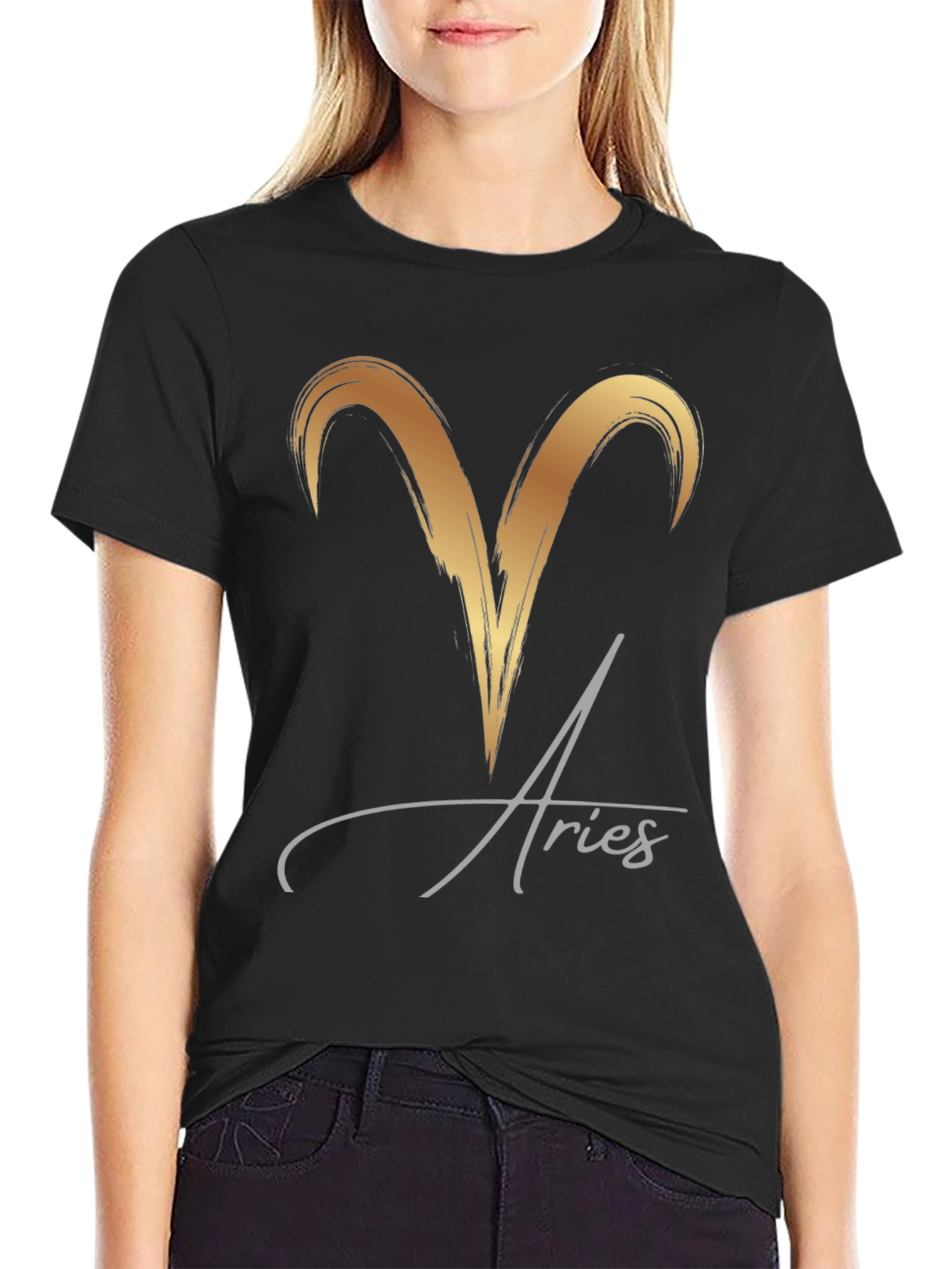 Aries Zodiac T-Shirt - Black Graphic Tee